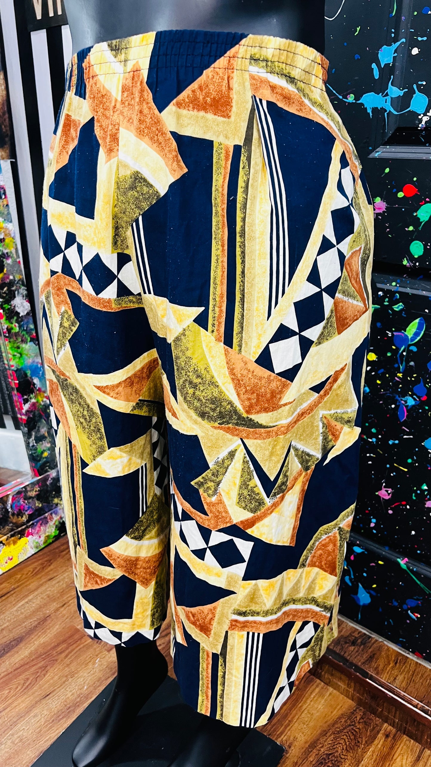 Vintage Rayon Abstact Gauchos (16/18)