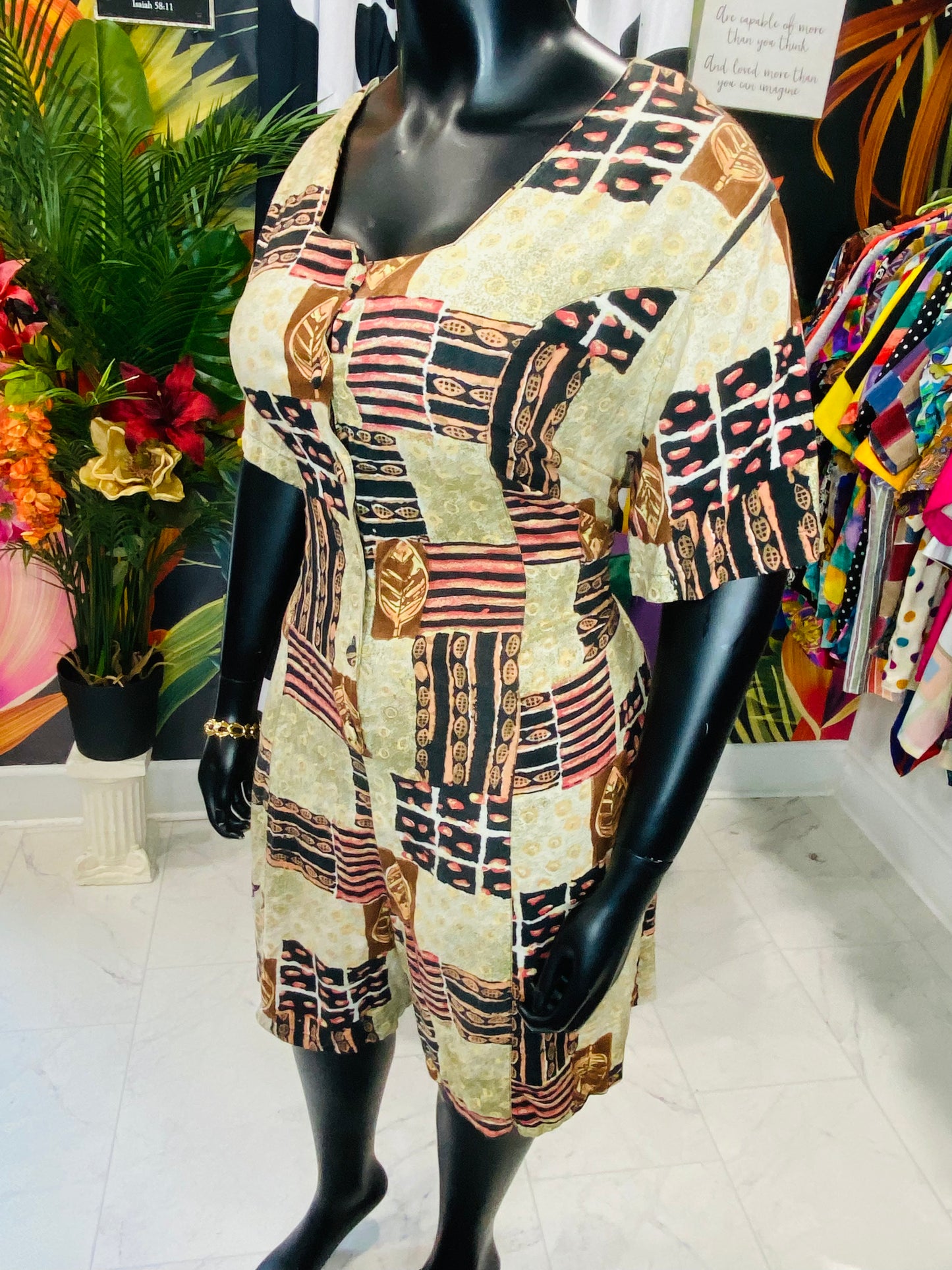 Vintage Patch Print Romper