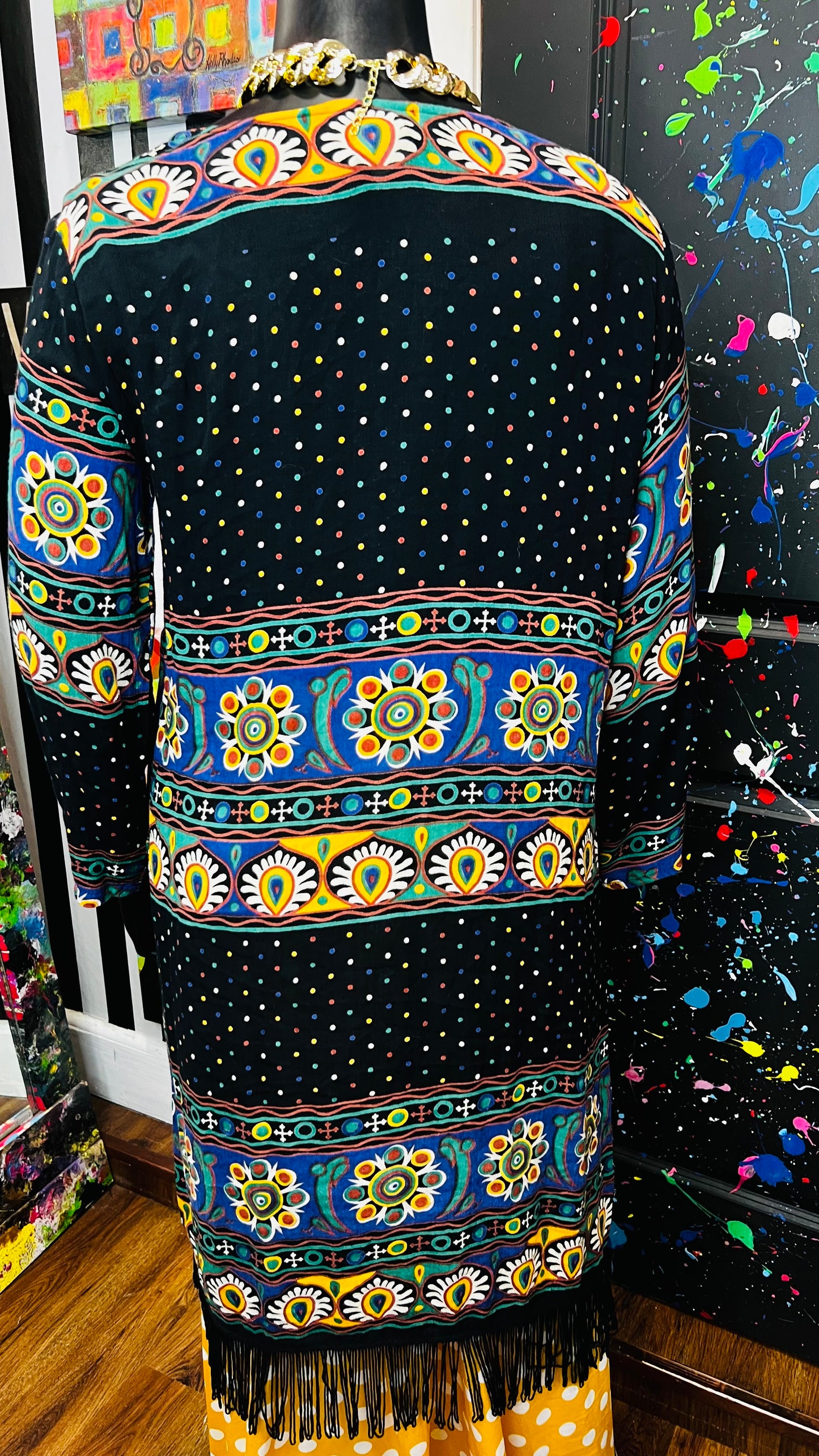 Vintage Abstract Mix Print Duster (12/14)