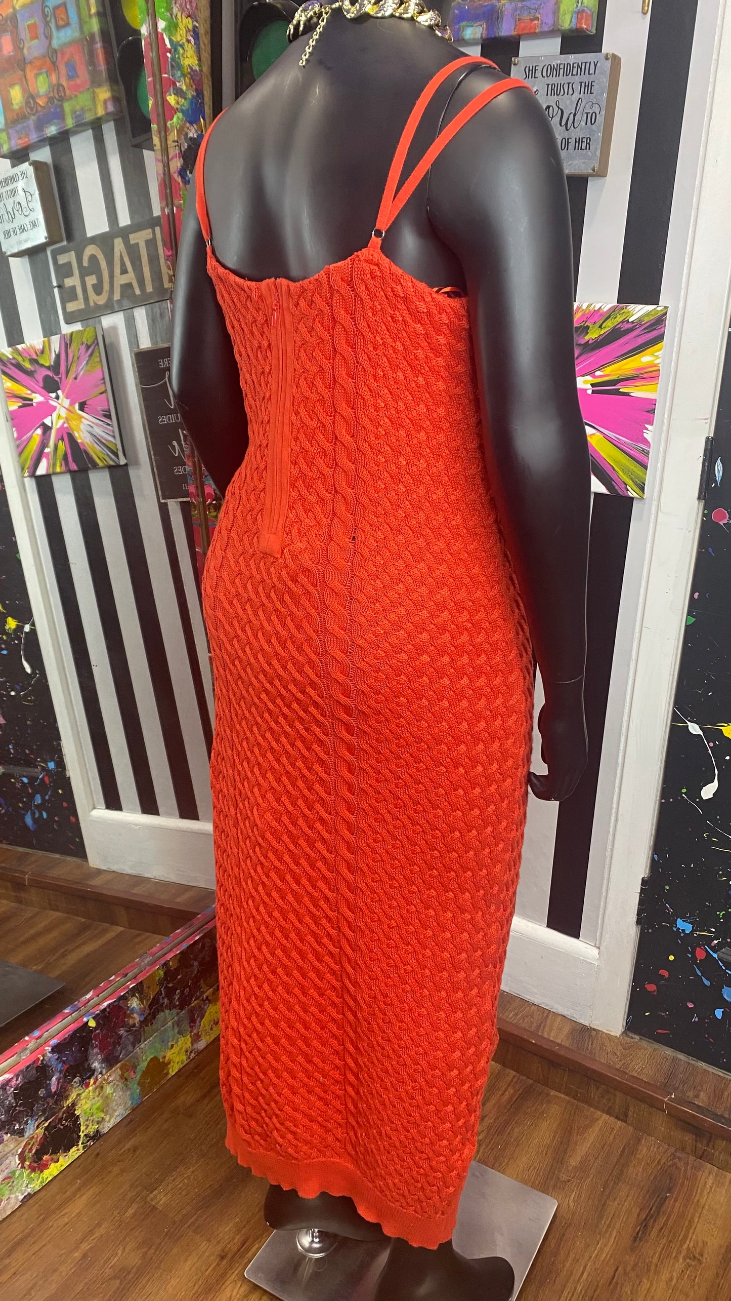 Crochet Orange Dress (14)