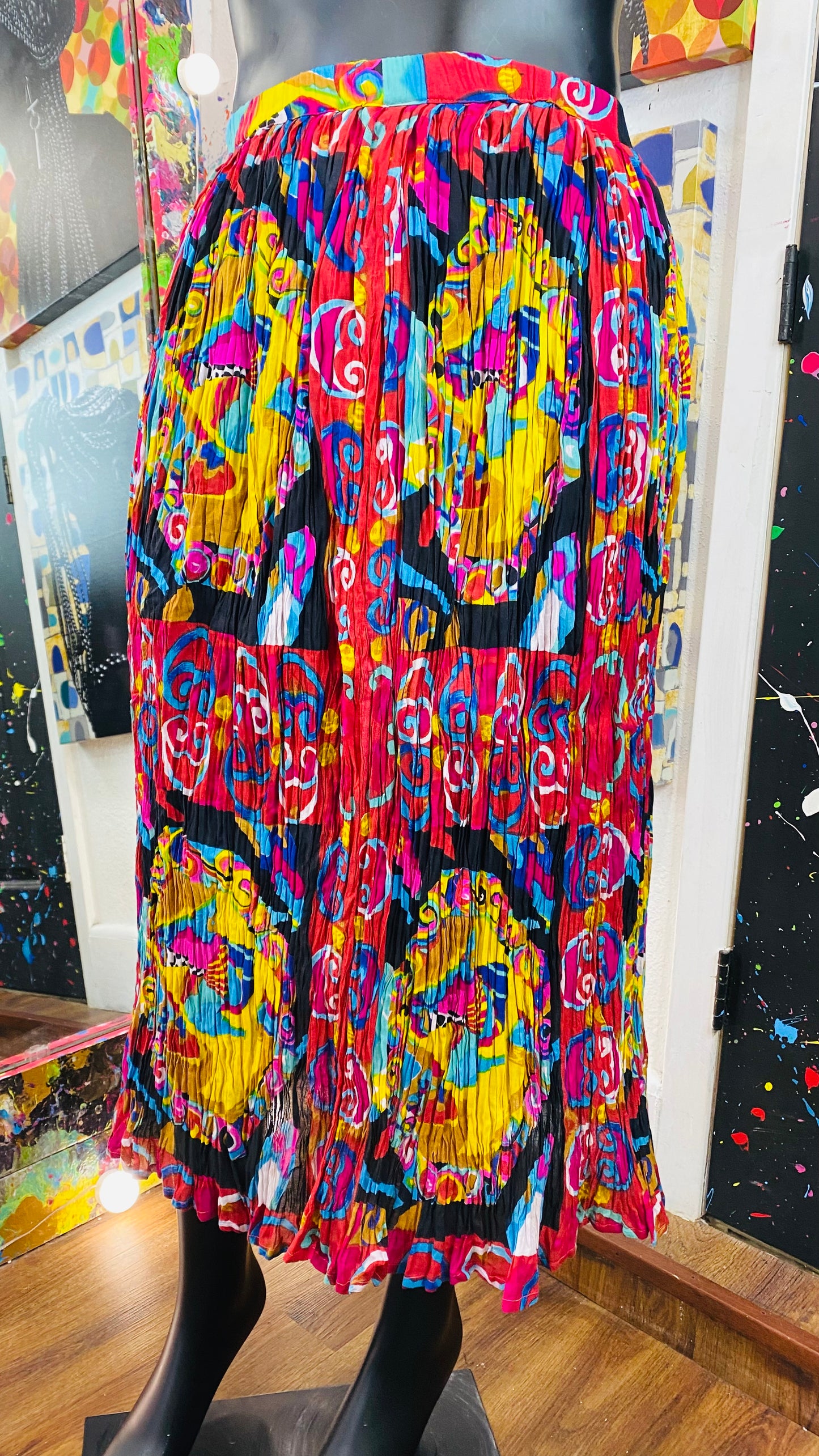 Vintage Colorful Pletted Skirt