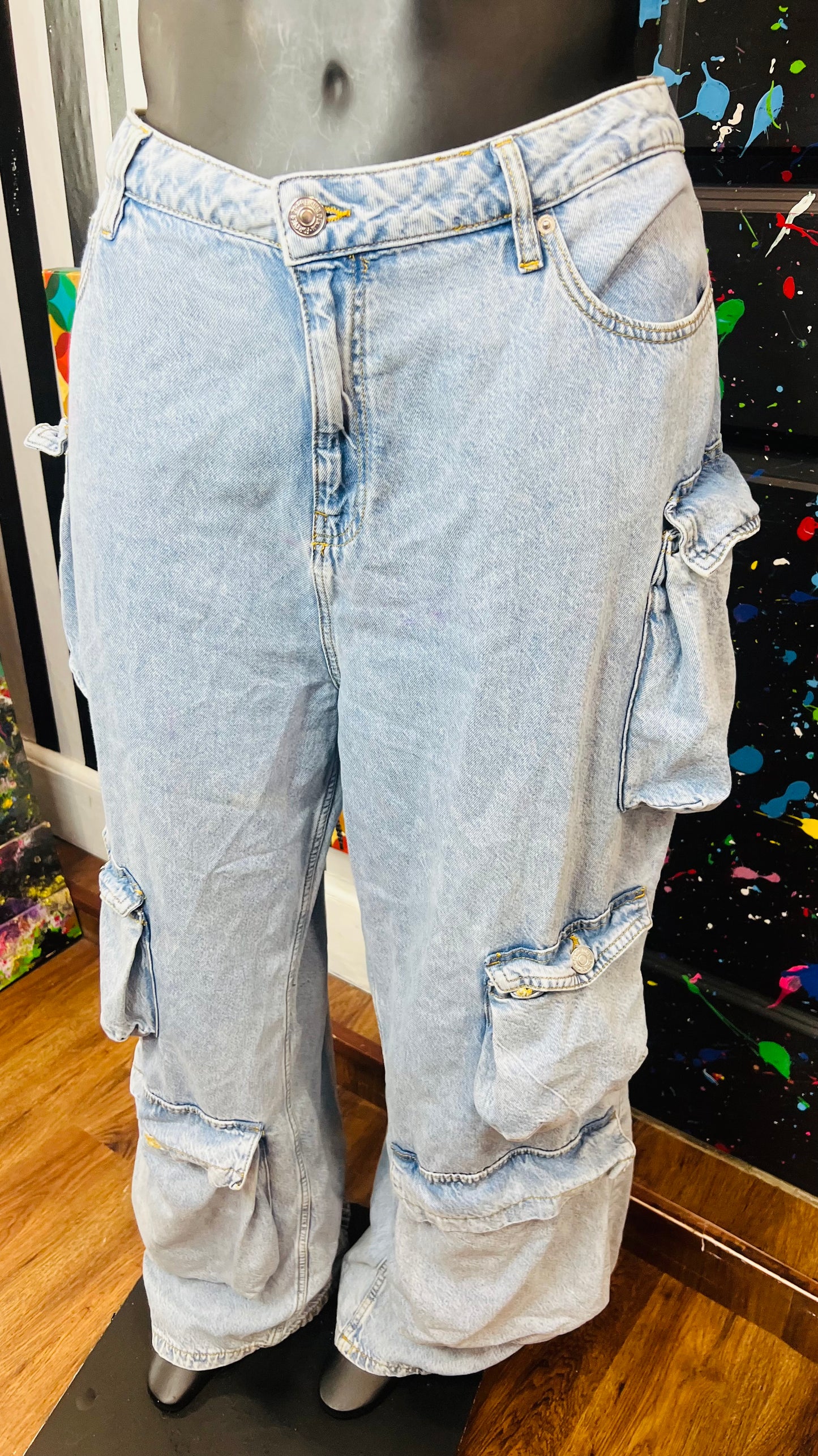 Baggy Oversized Denim Cargo Jeans (18)