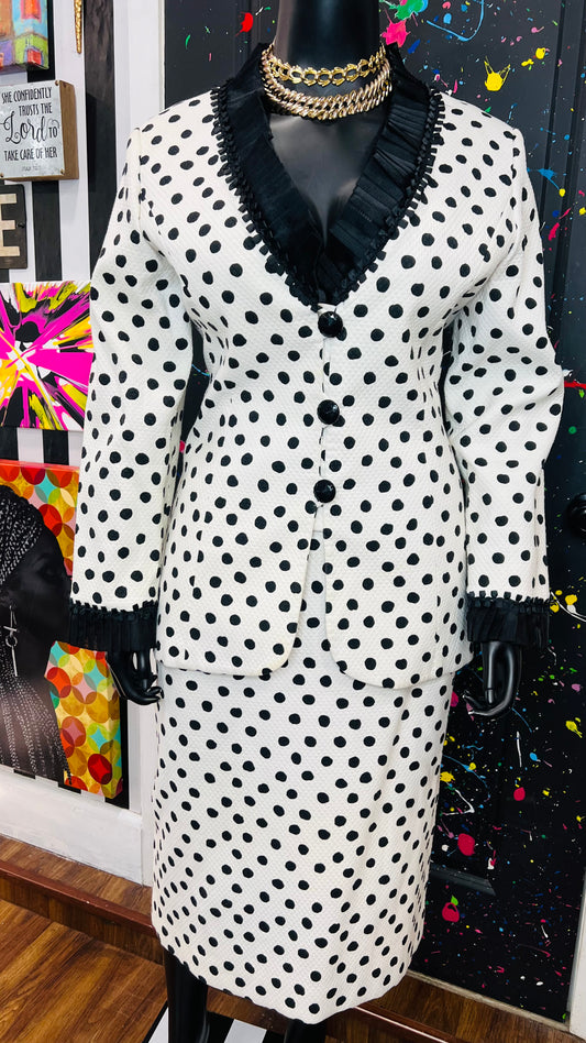 Vintage Lily & Taylor Polka Quilted Dot Suit (18)