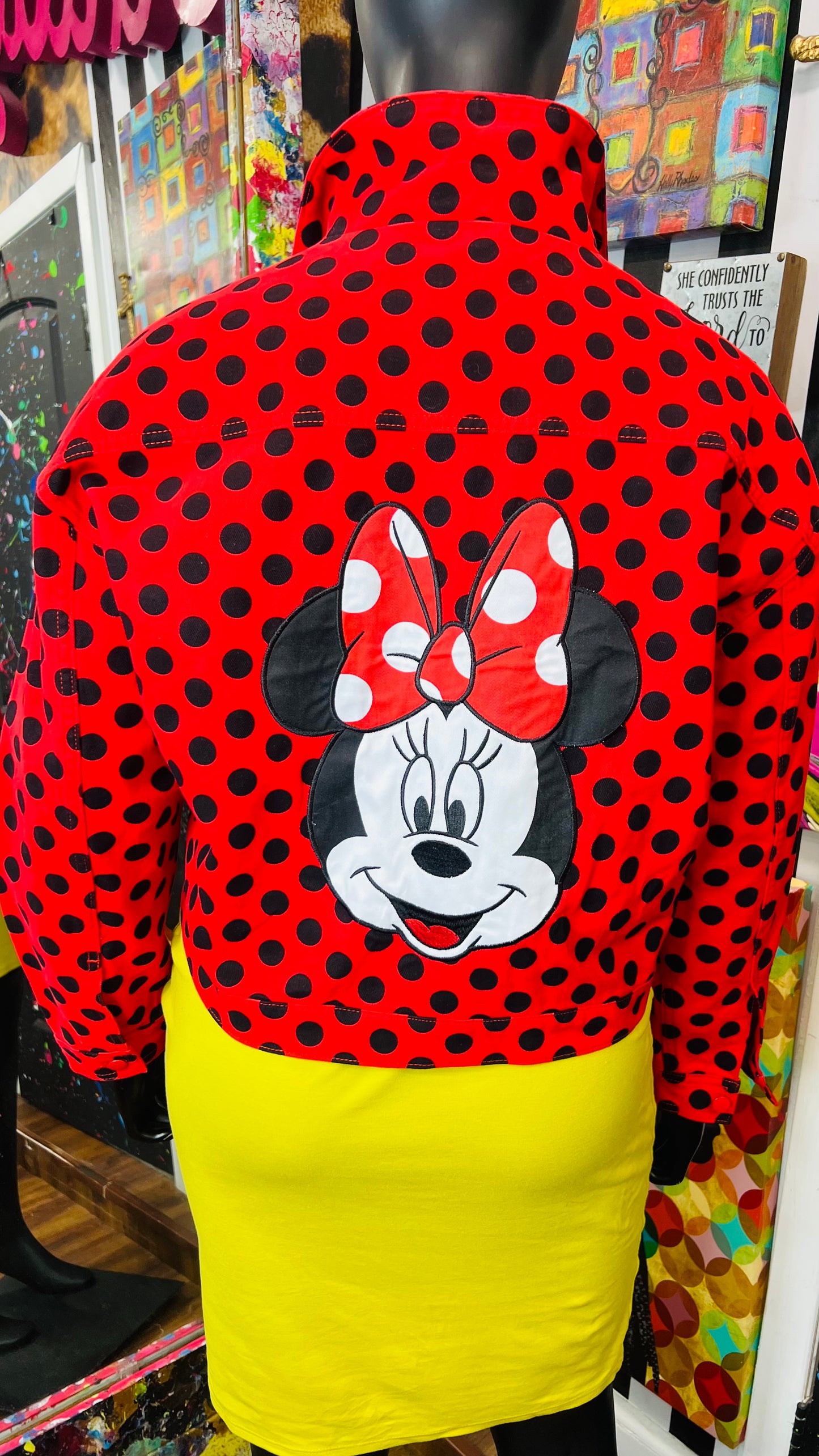 Minnie Mouse Denim Red & Black Polka Dot Jacket - New w/Tags (22)