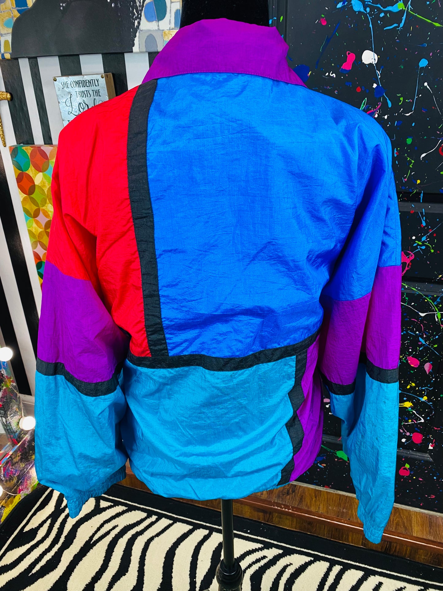 Vintage Colorblock Windbreaker Jacket