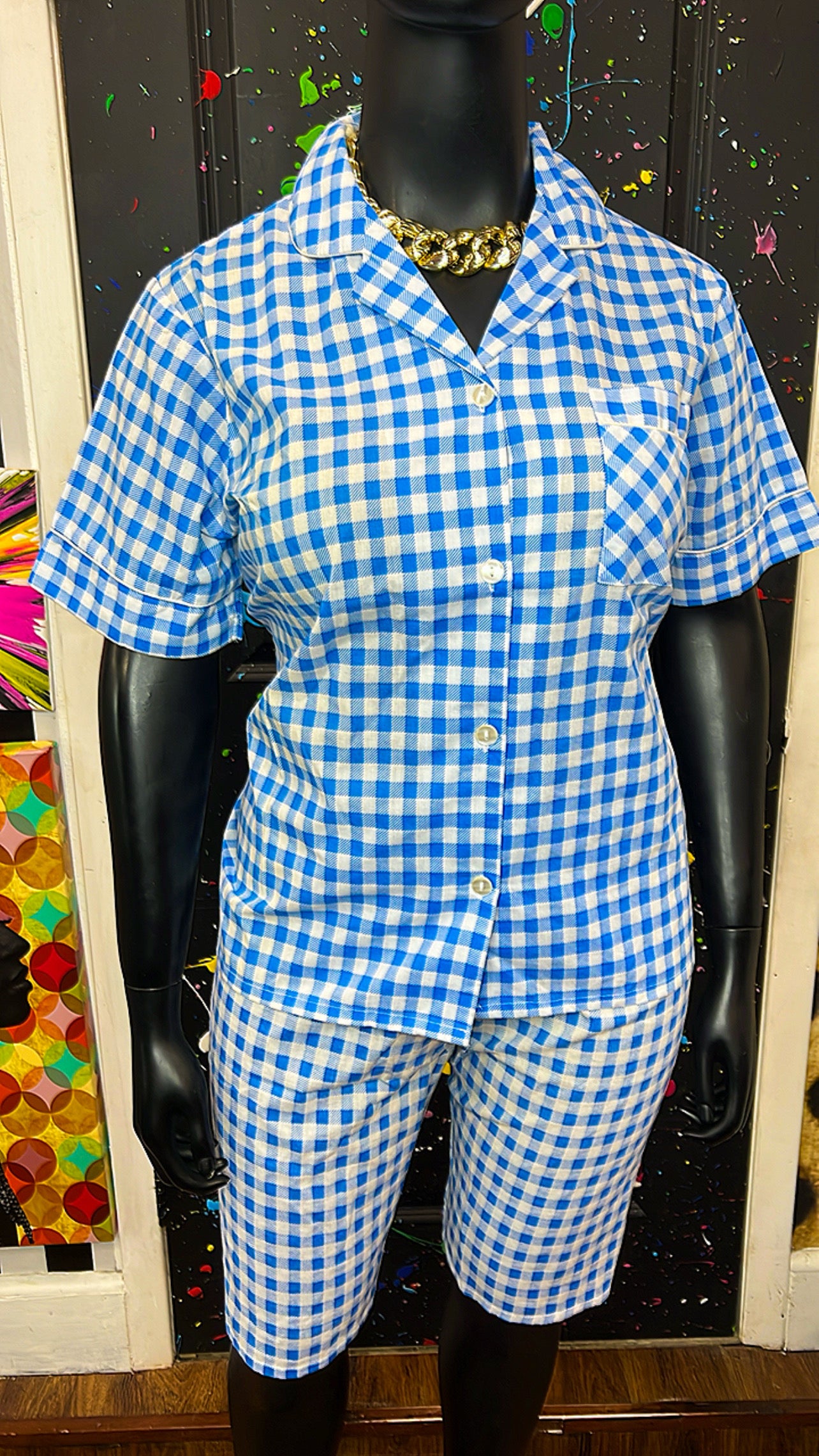 Vintage Blue & White Shorts Set (18)