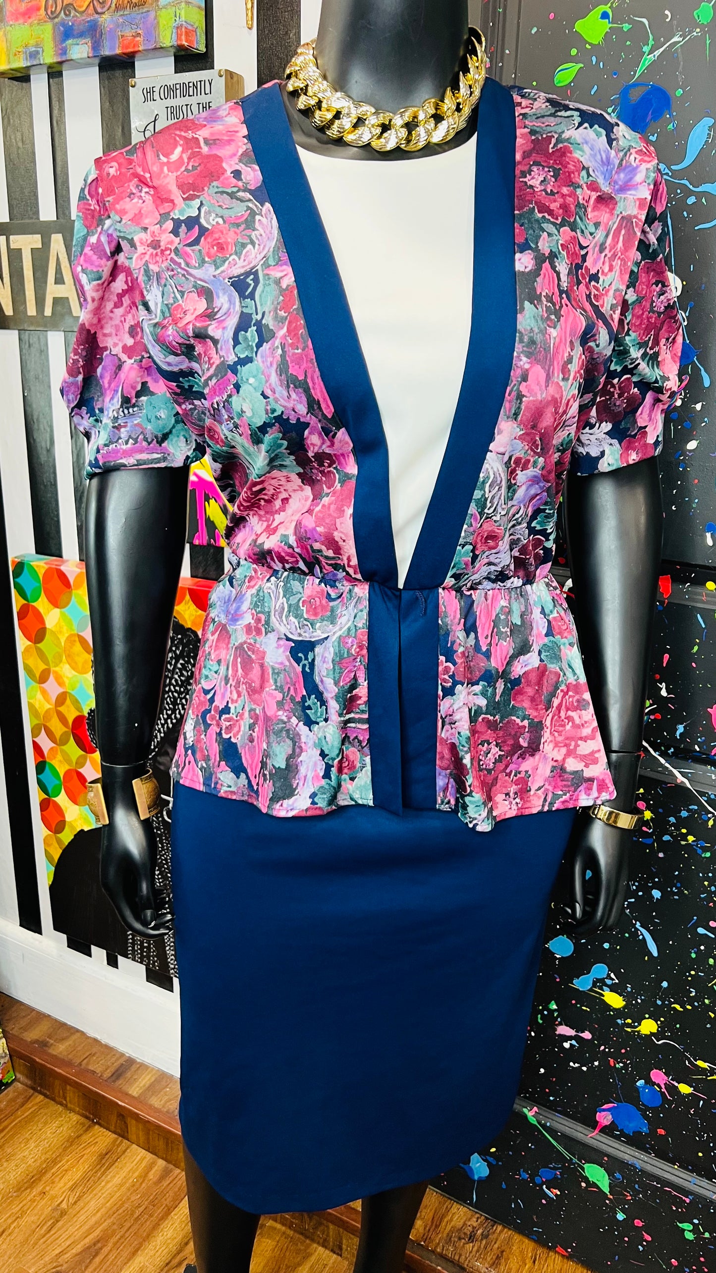 Vintage Floral Dress (20W)