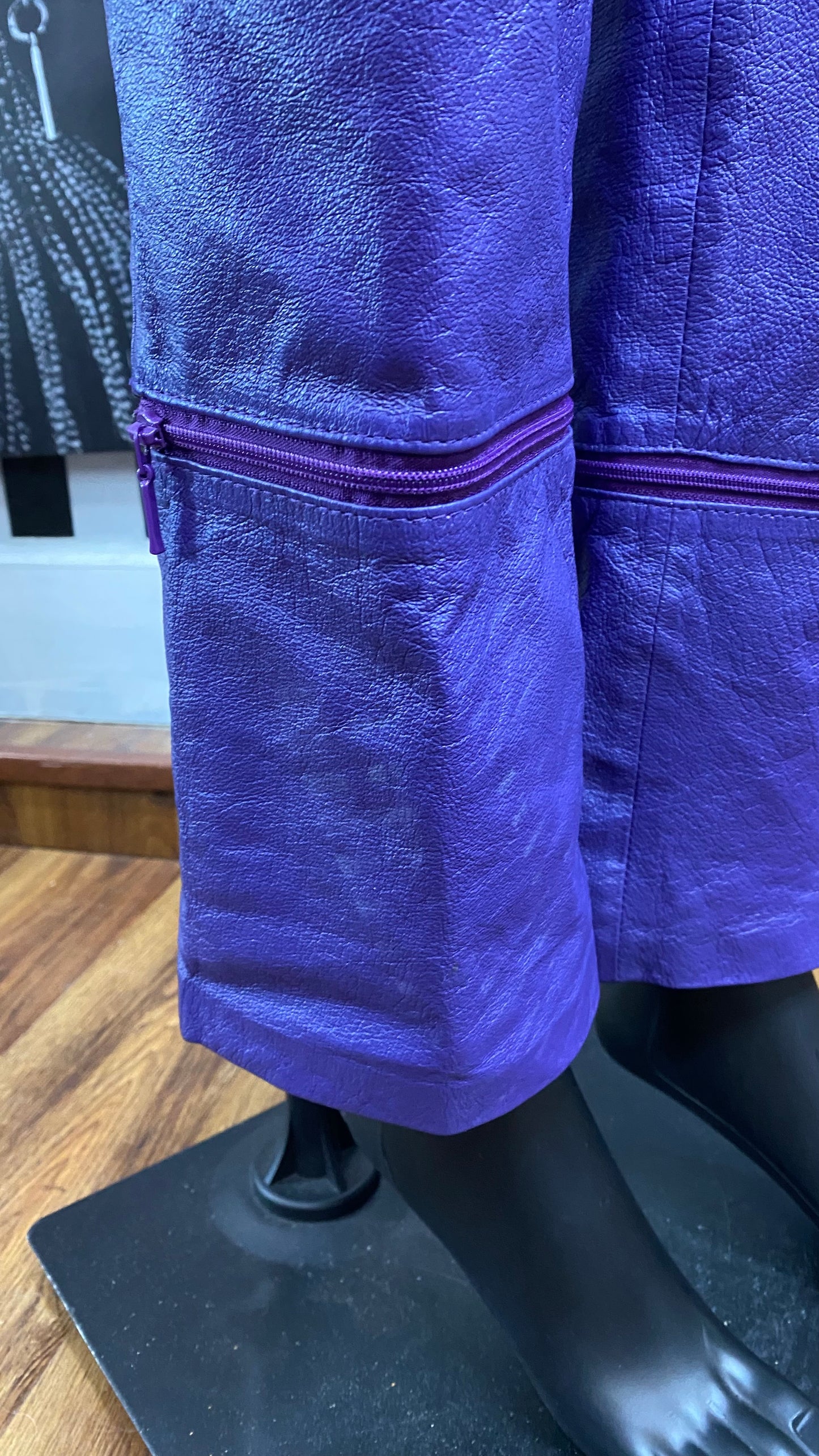 Vintage Genuine Leather Purple Convertible Pants to Capris (12)