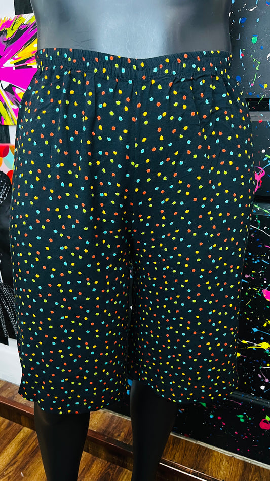 Vintage Rayon Color block Speckle Shorts (24)