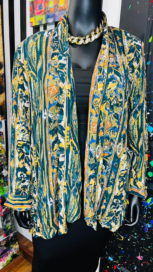 Vintage Rayon Abstract Duster (22)