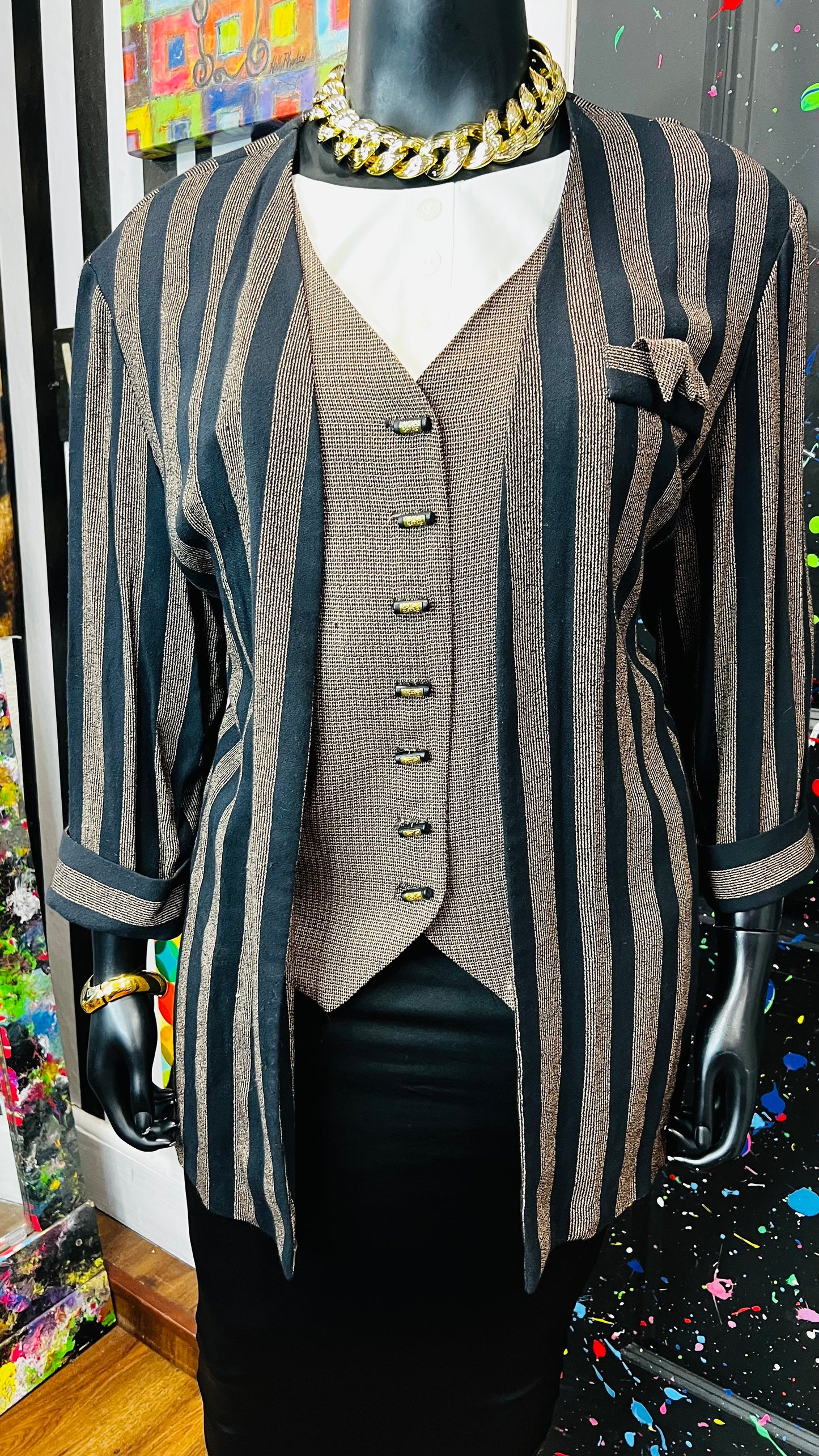 Vintage Blouse w/ Built in Vest (22W)