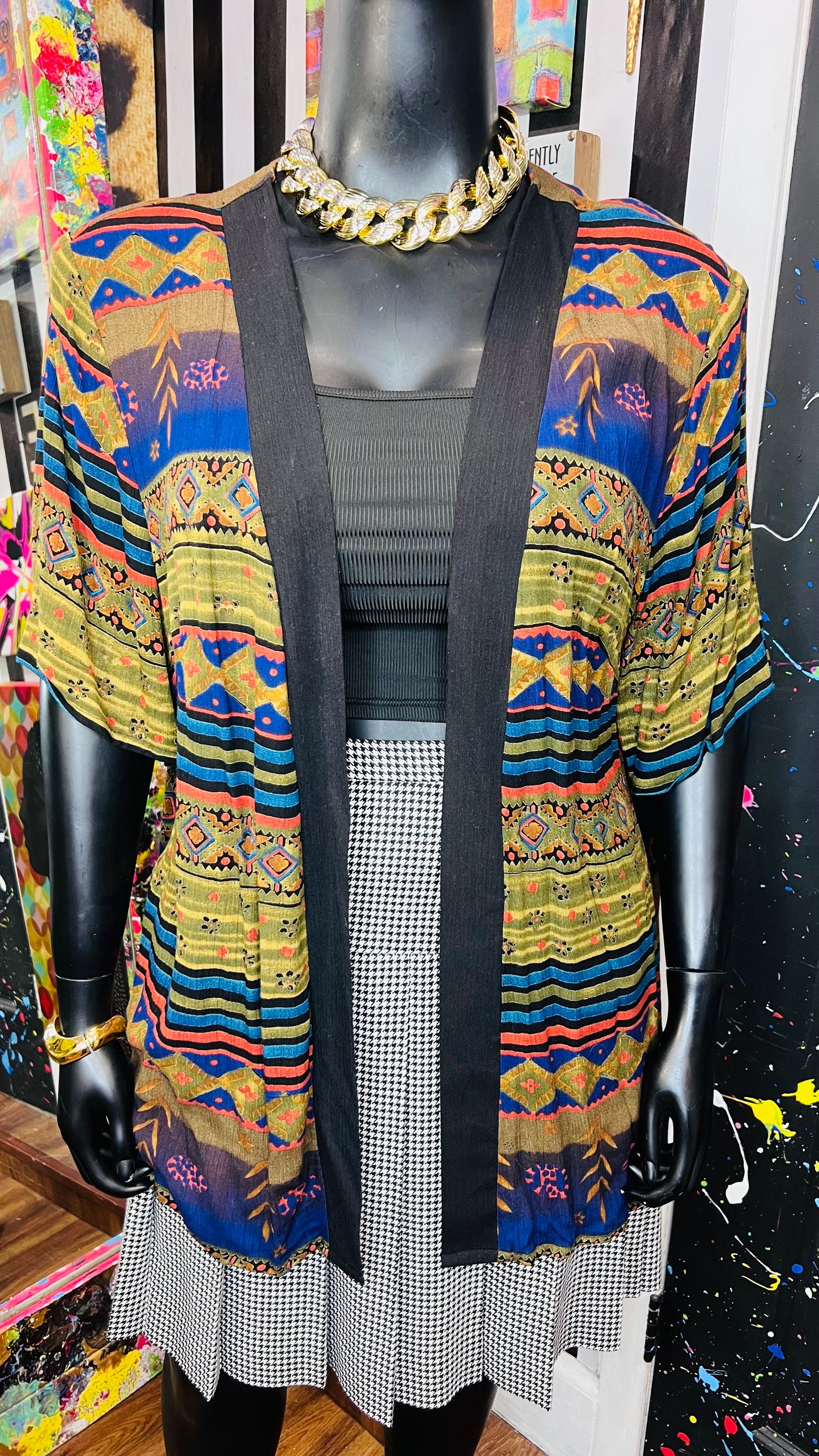 Vintage Rayon Short Sleeve Duster (24W)