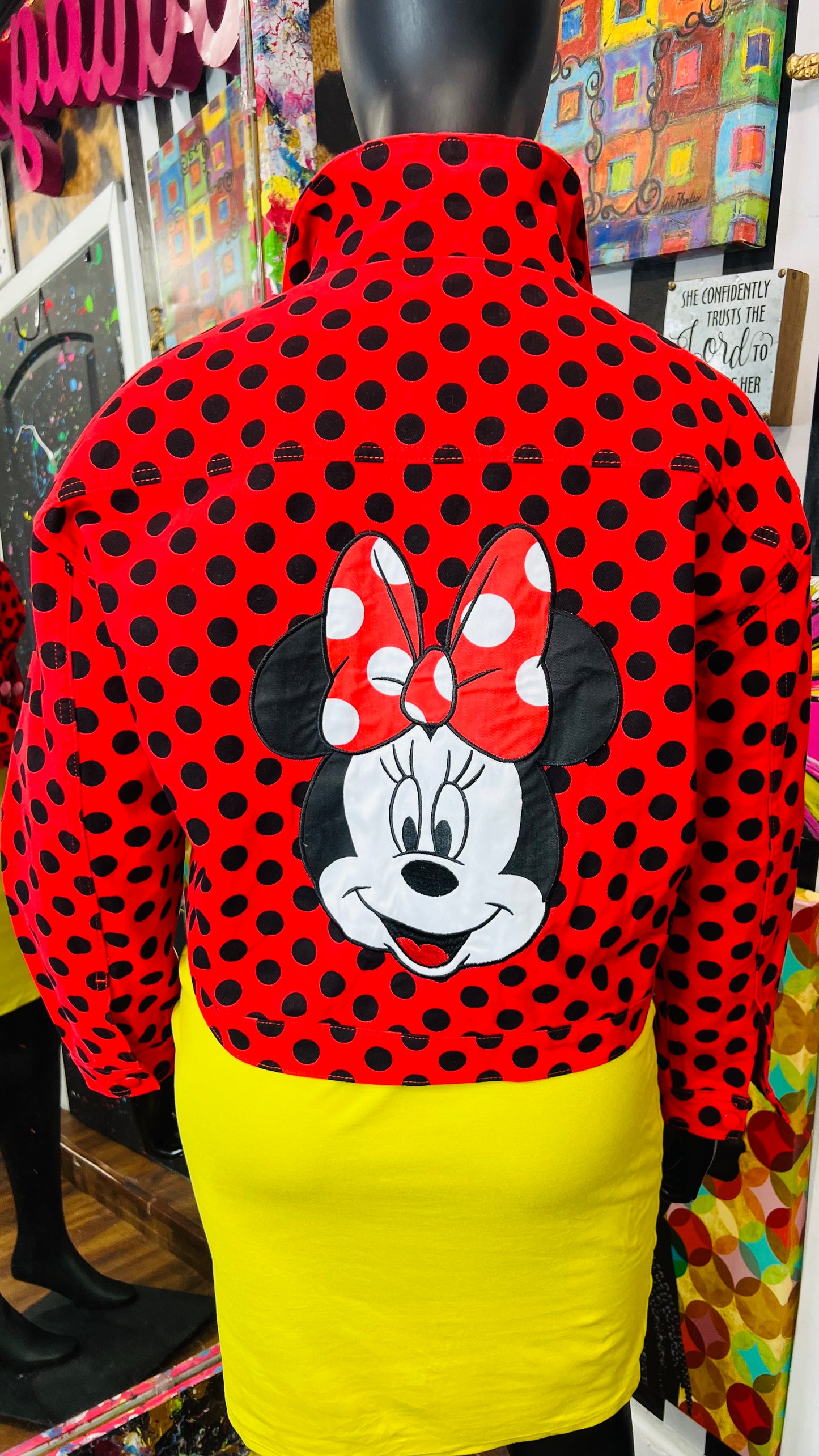 Minnie Mouse Denim Red & Black Polka Dot Jacket - New w/Tags (22)