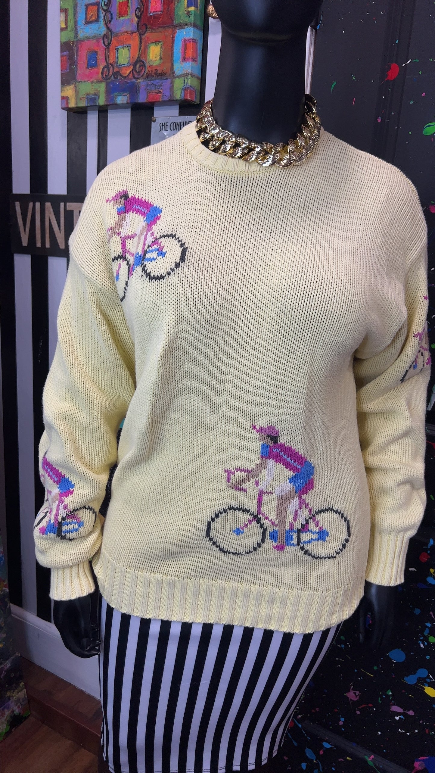 Vintage Knit Bicycle Sweater (16)