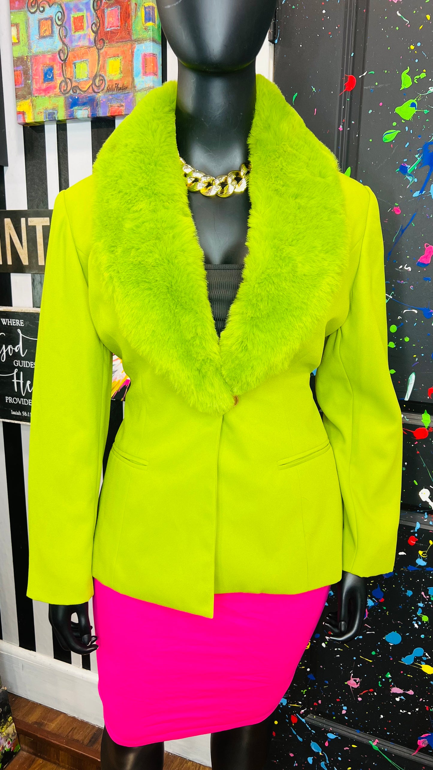 Vintage Furry Collar Blazer (16)