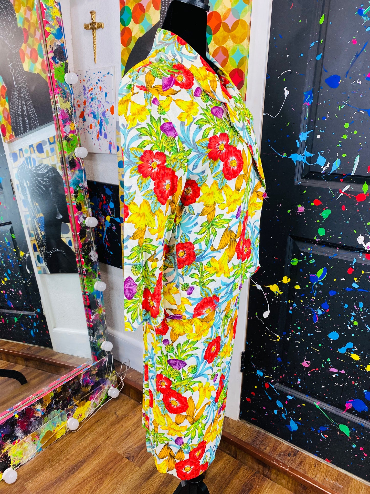 Vintage Floral 2 piece skirt set