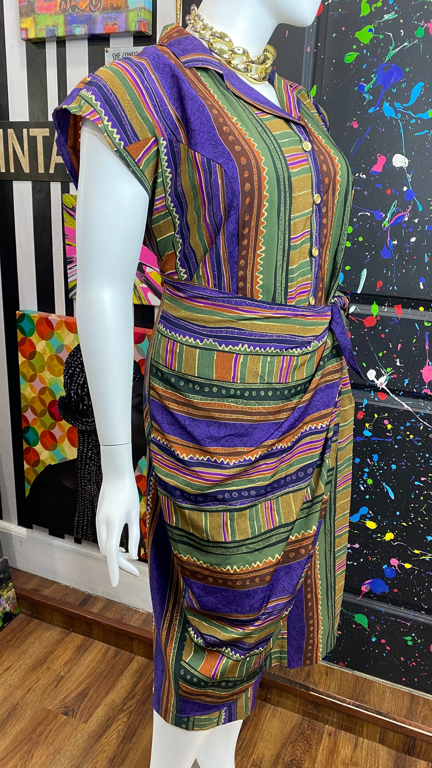 Vintage Tribal Print Dress (20)