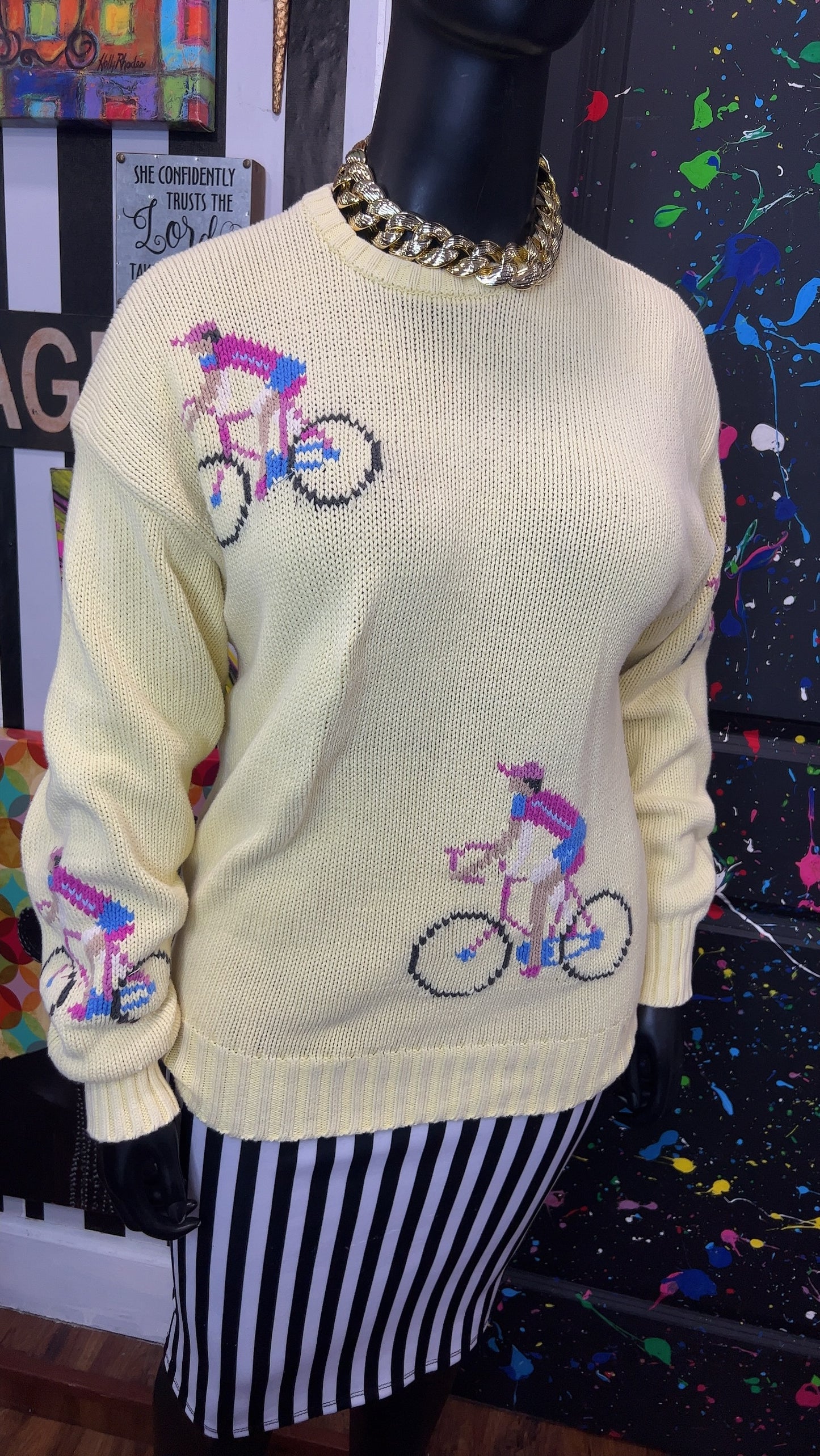 Vintage Knit Bicycle Sweater (16)