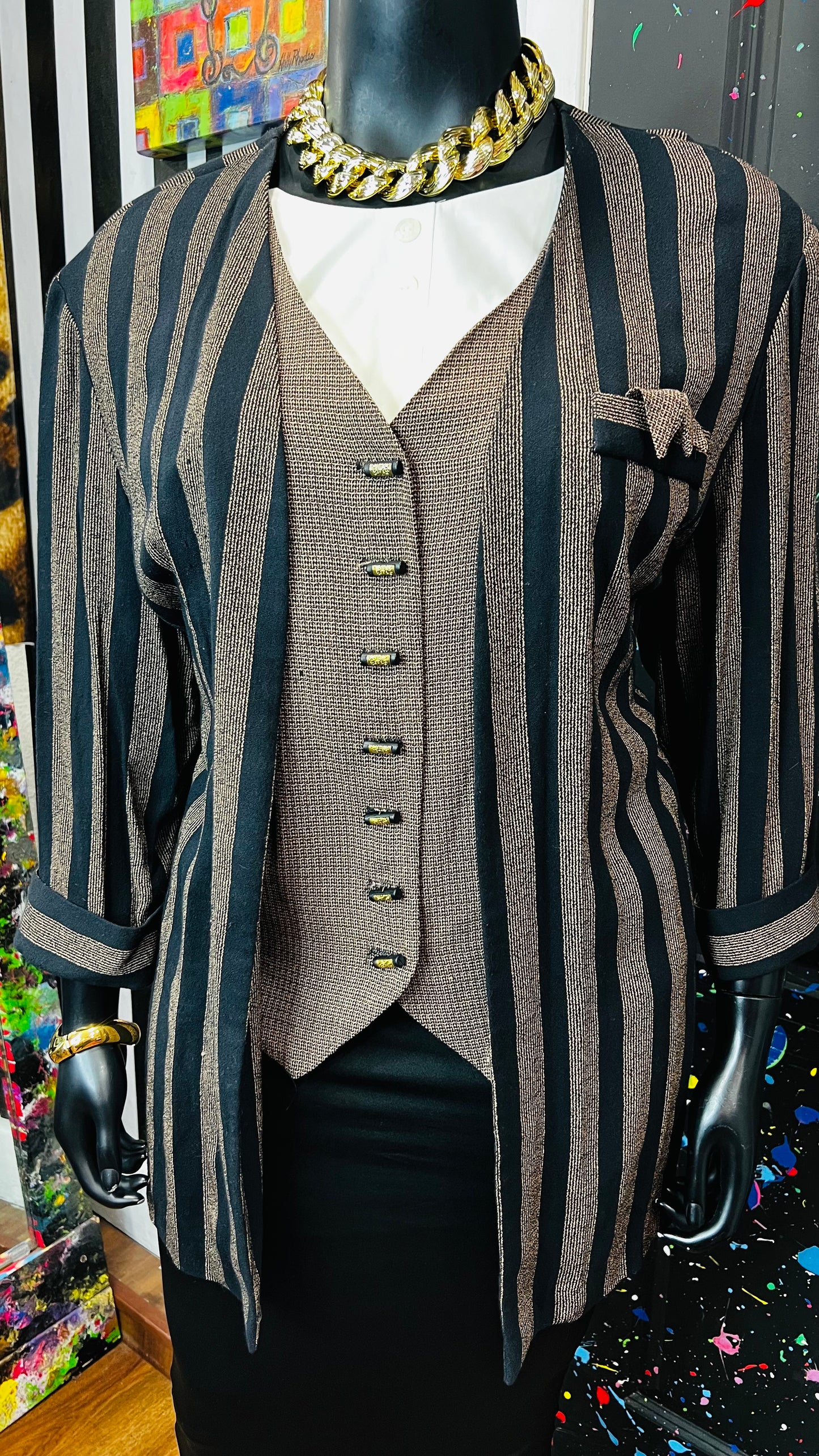 Vintage Blouse w/ Built in Vest (22W)