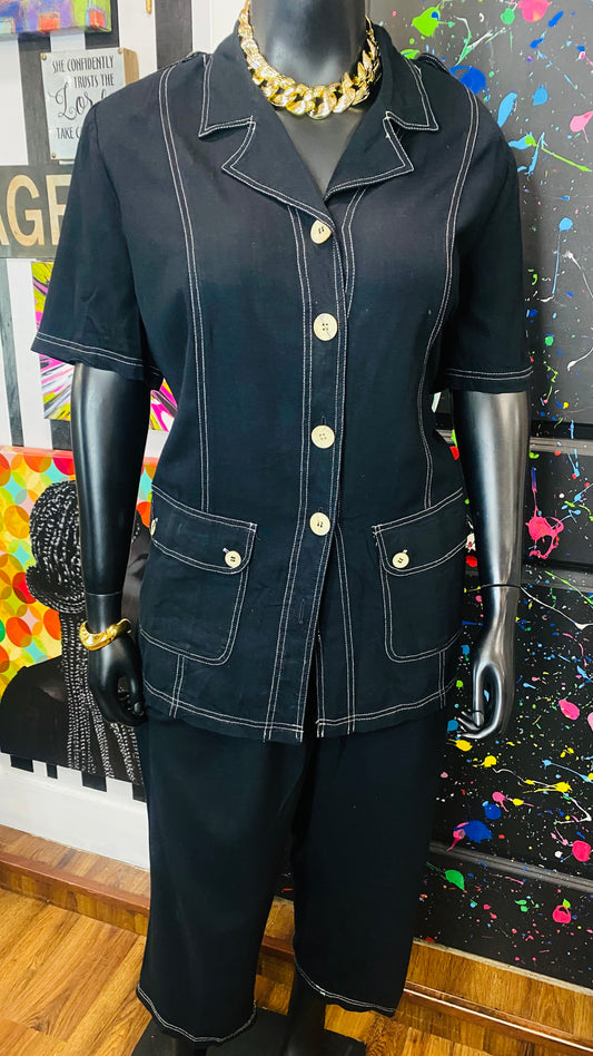 Vintage Black & White Carole Little Pants Set (20)