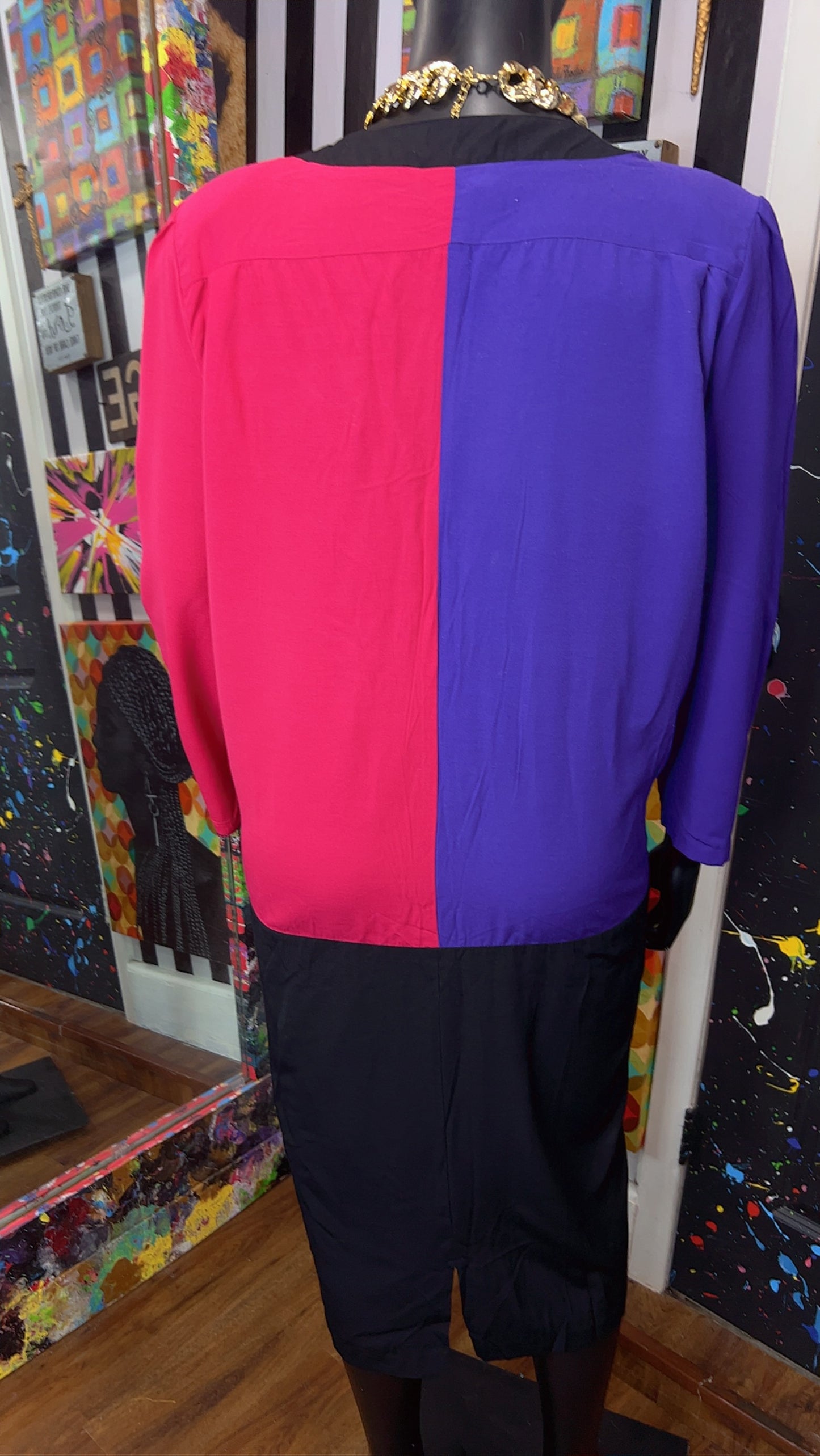 Vintage Color Block Dress (24)