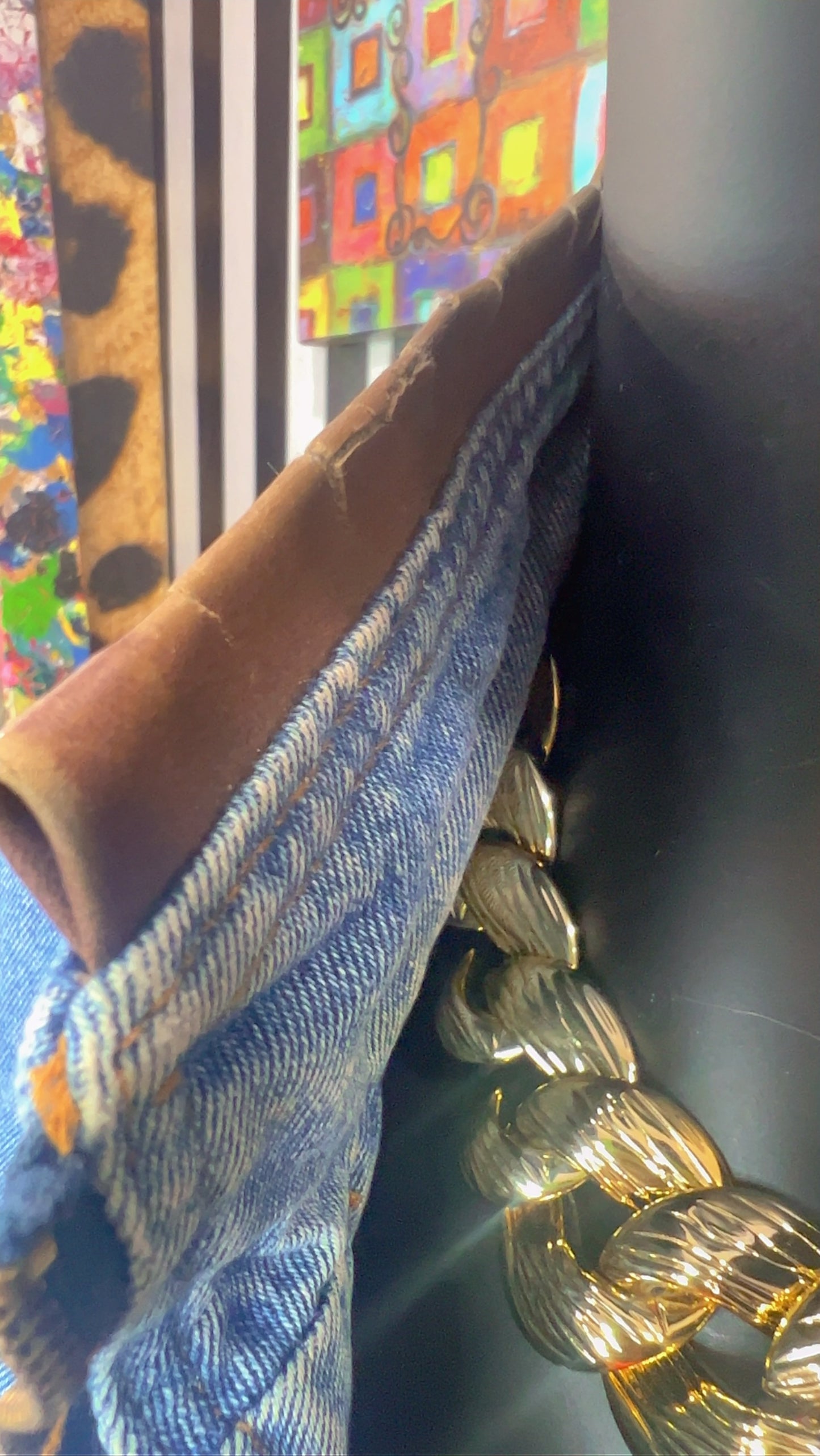 Vintage Denim & Faux Leather Trim (22/24)