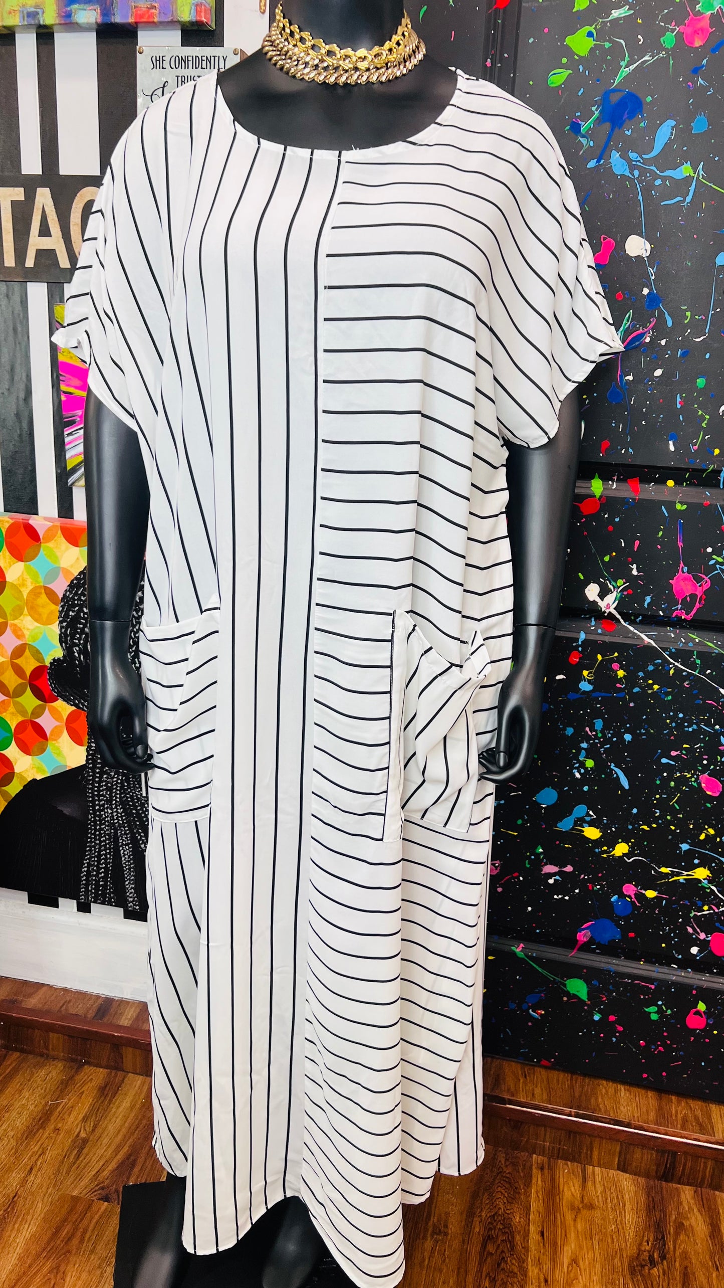 Black & White Striped Dress (20/22)