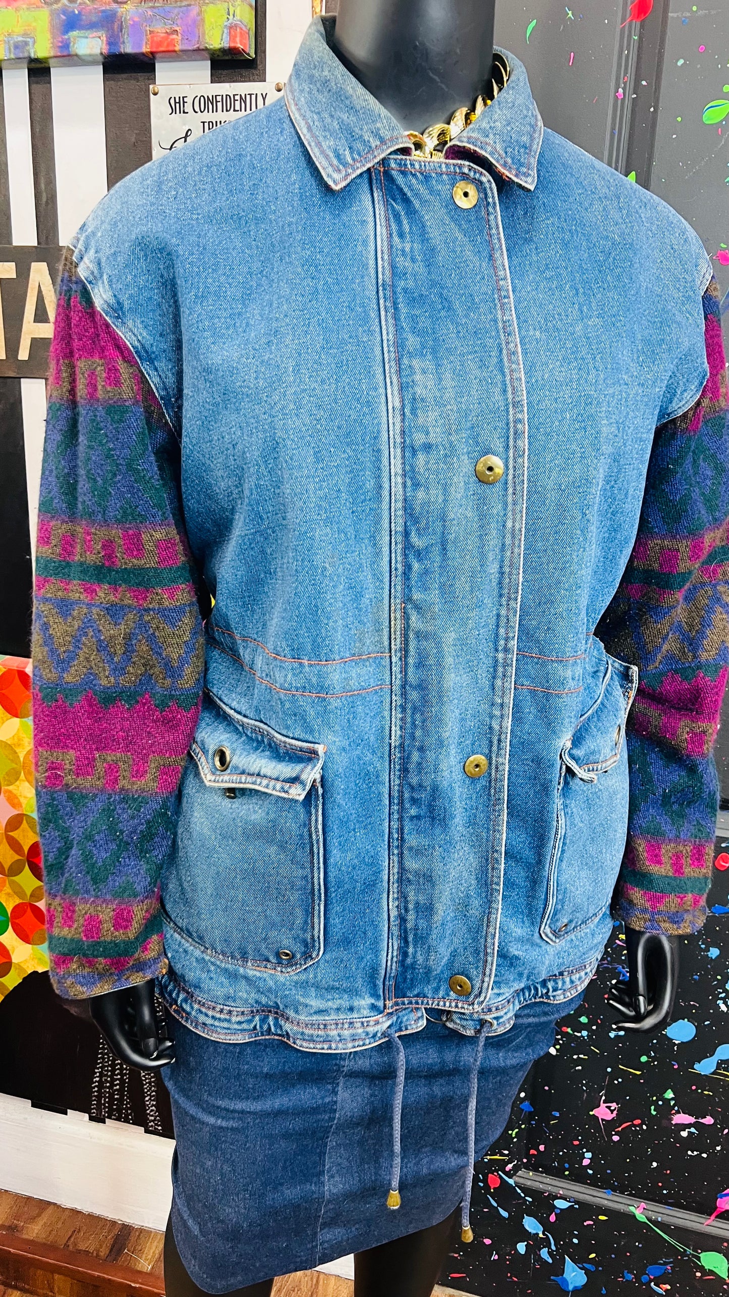Vintage Denim Puffer Coat (16/18)
