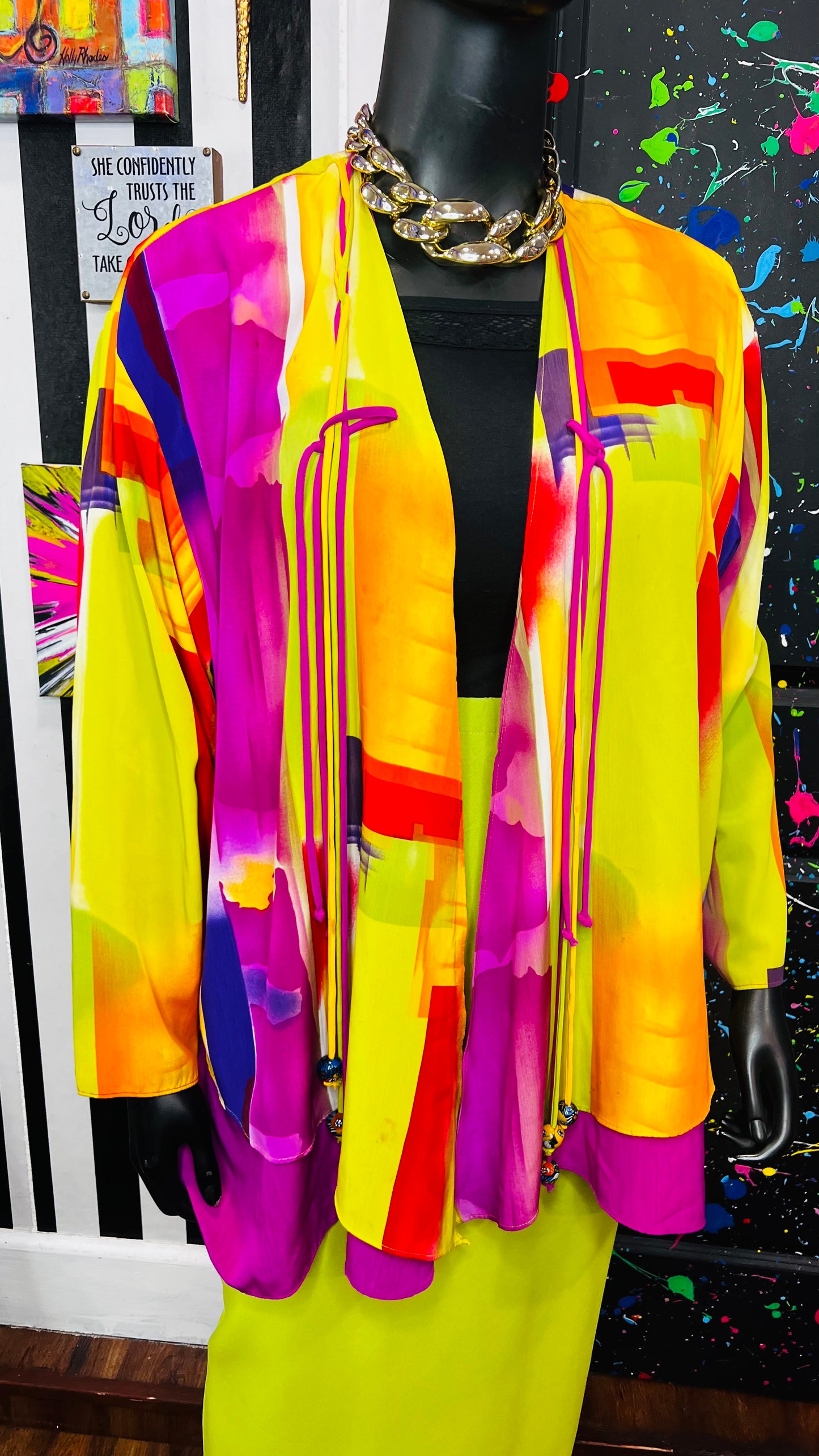 Vintage Open Abstract Duster (OS)