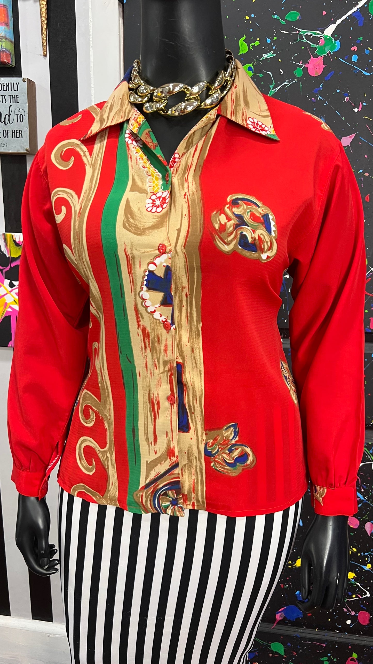 Vintage Abstract 90’s Blouse (14)