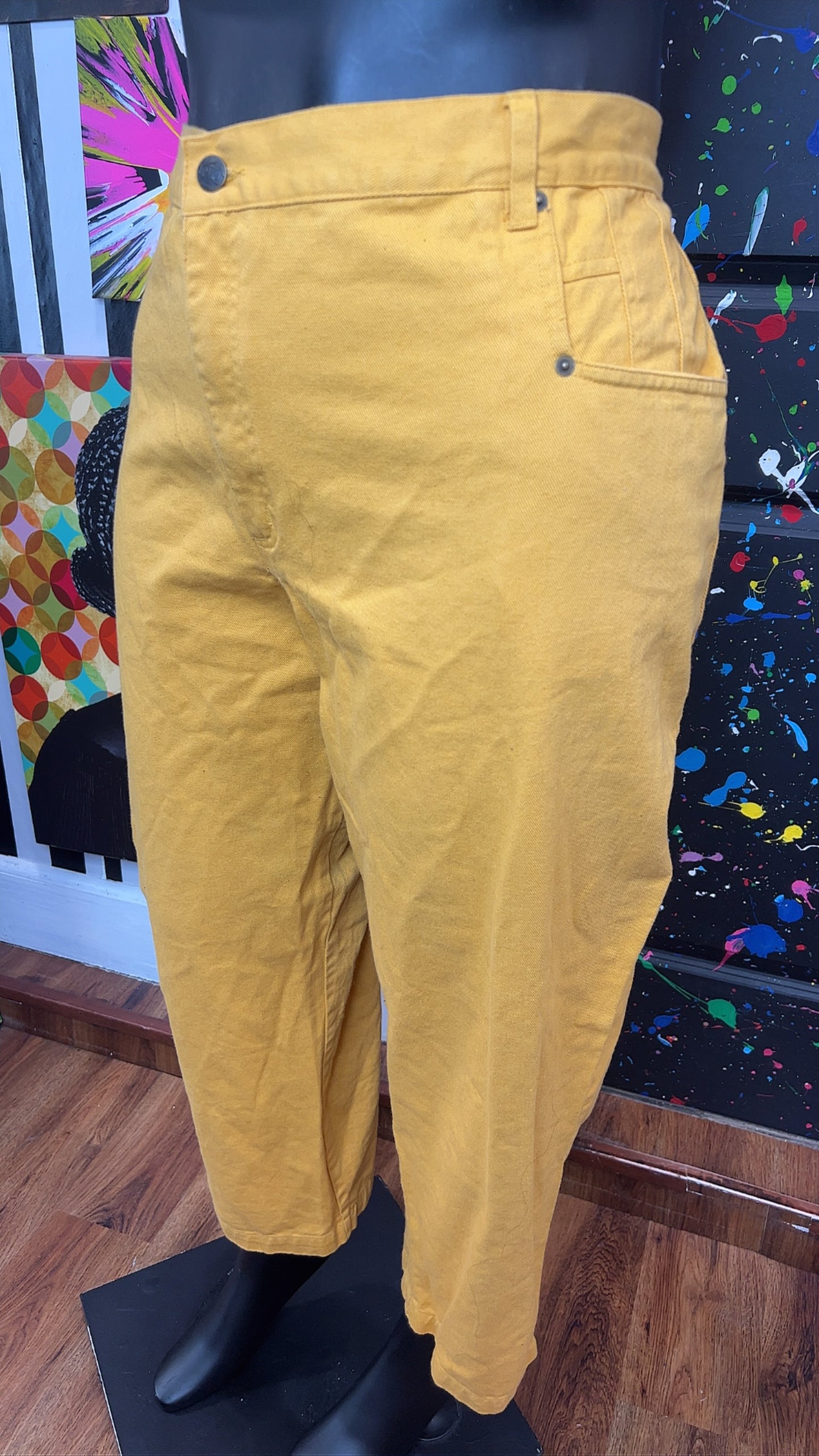 Vintage Mustard Yellow Denim Jeans (24WP)