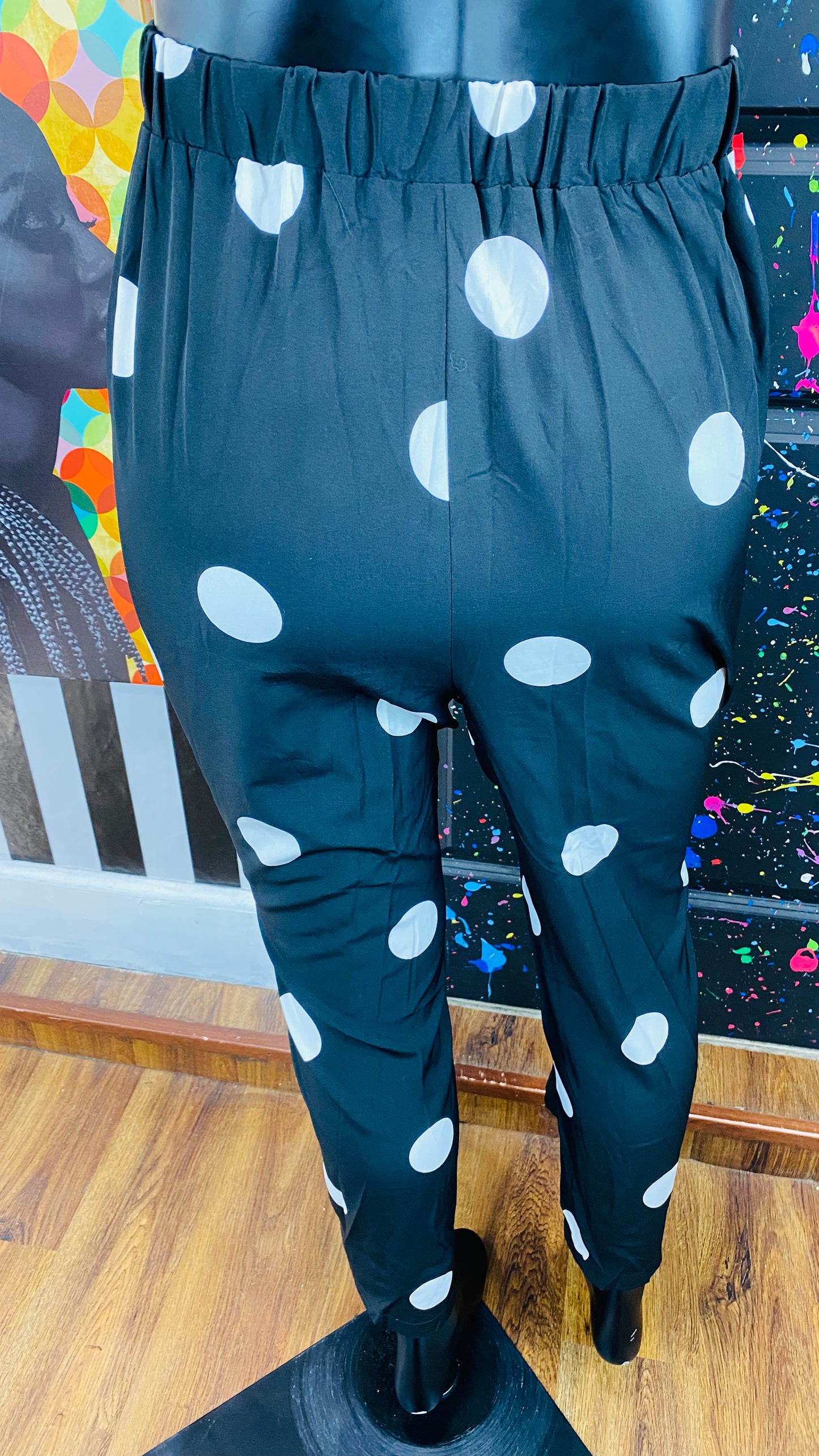 Black and White Polkadot Pants