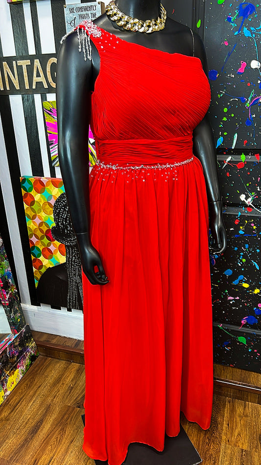 Jewel Red One Shoulder Formal Dress (14)