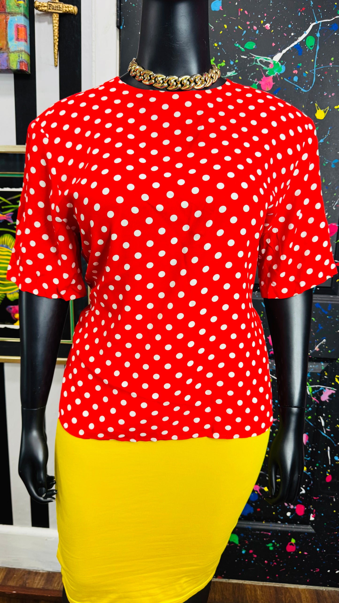 Vintage Red & White Polka Dot Blouse (18W)