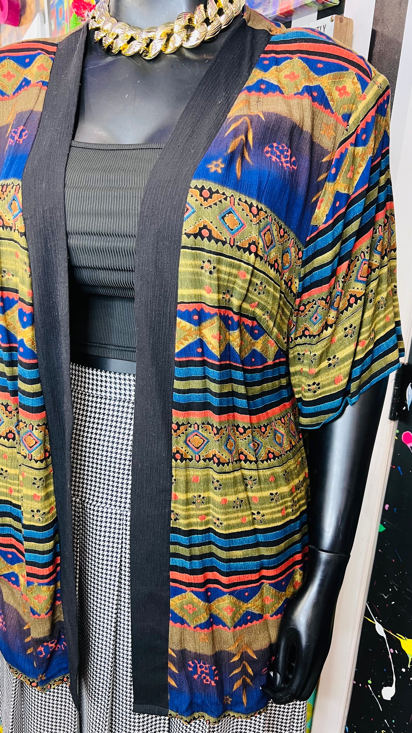 Vintage Rayon Short Sleeve Duster (24W)
