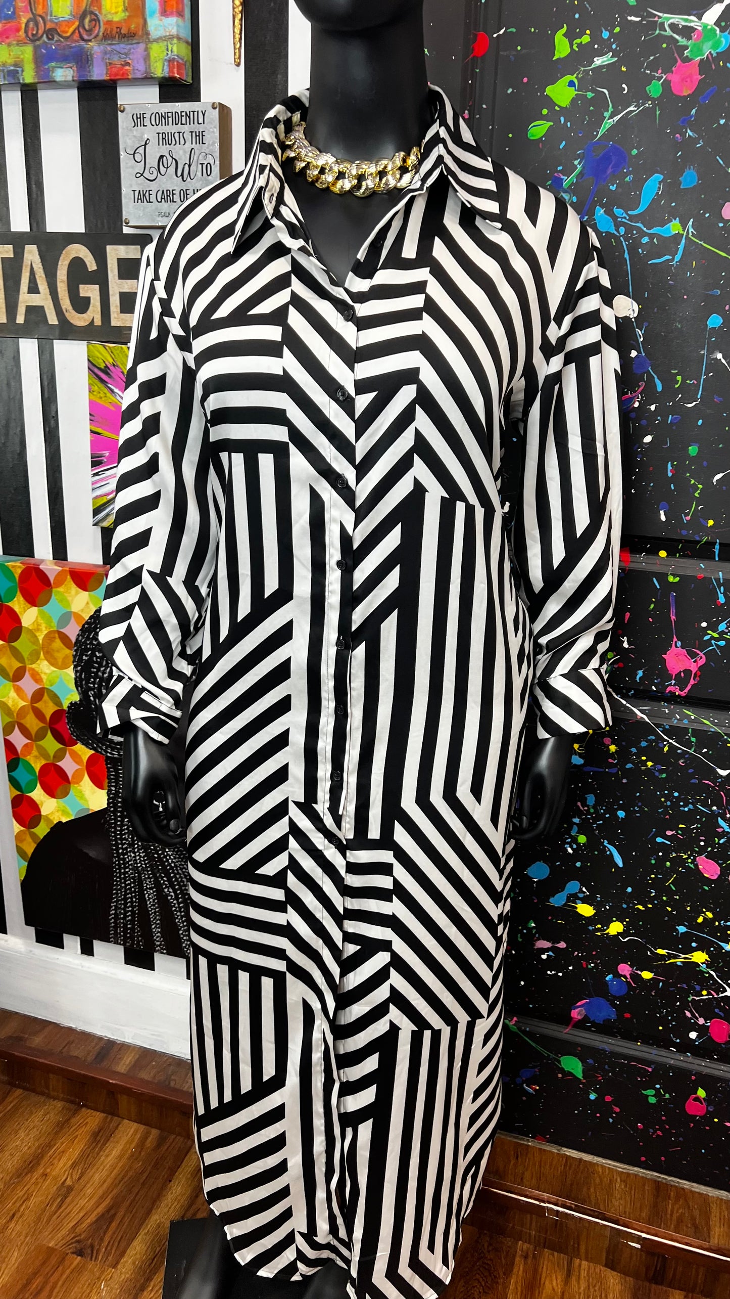 Black & White Stripes Dress (22)