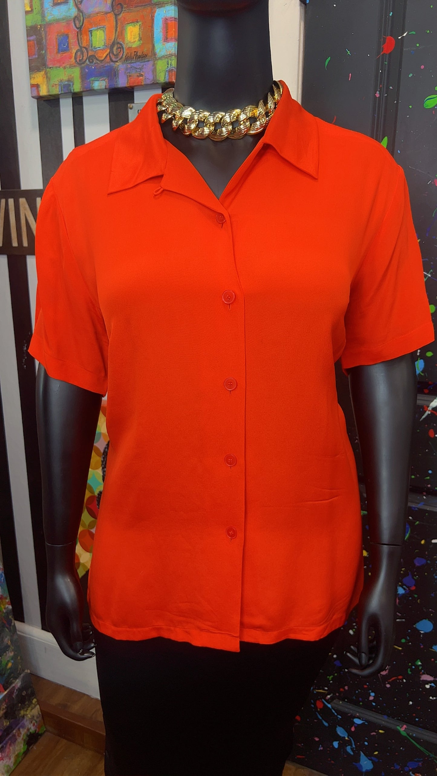 Vintage Burnt Orange Blouse (22)