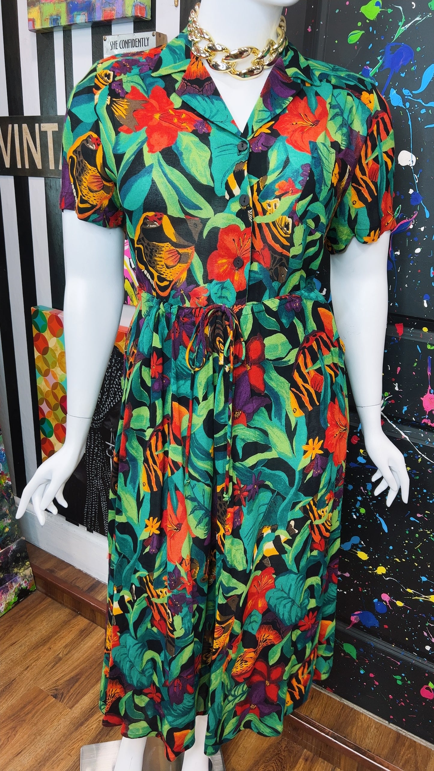 Vintage Carole Little Tropical Skirt Set (14/16)