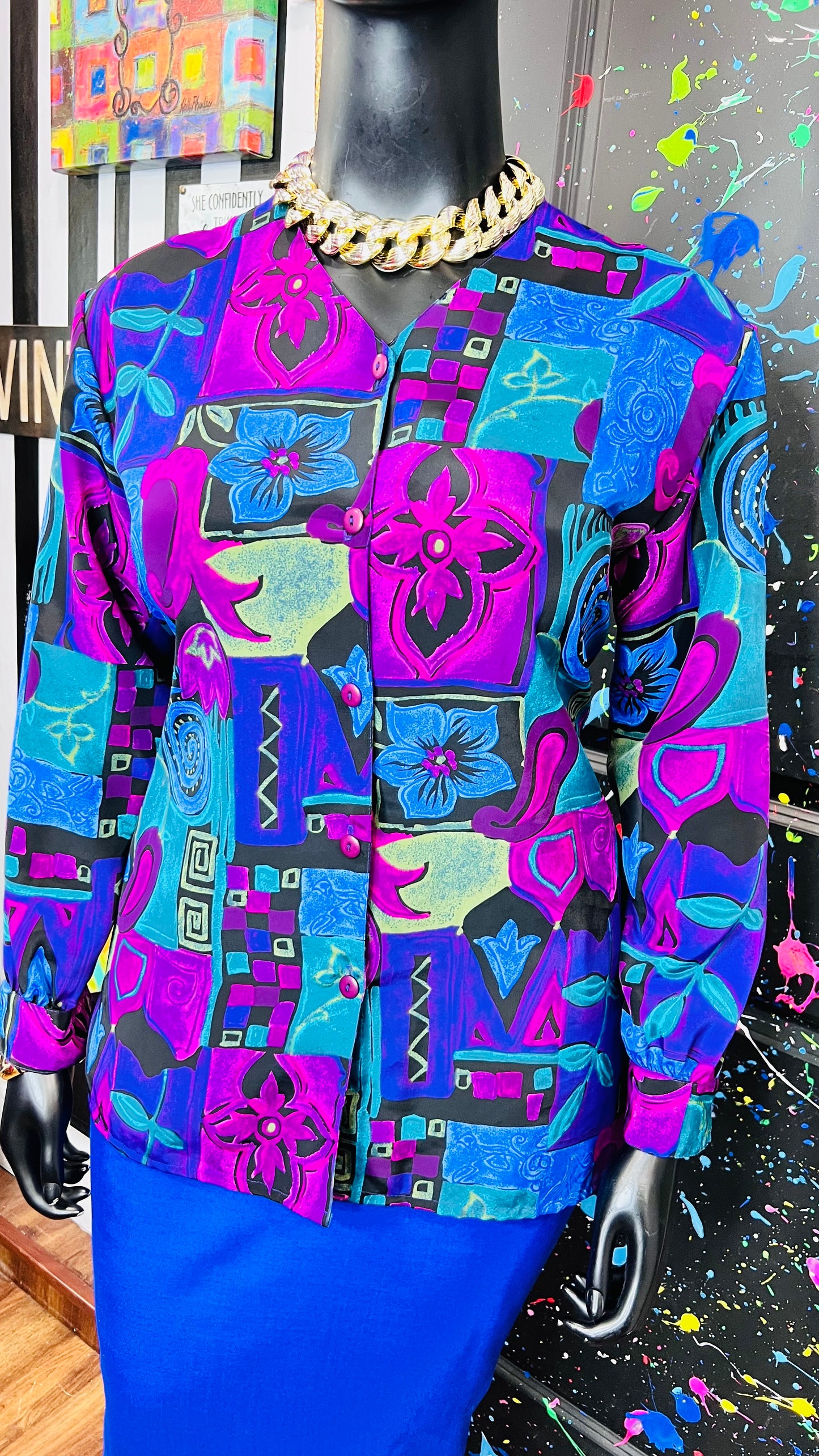 Vintage 90’s Abstract Blouse (14)