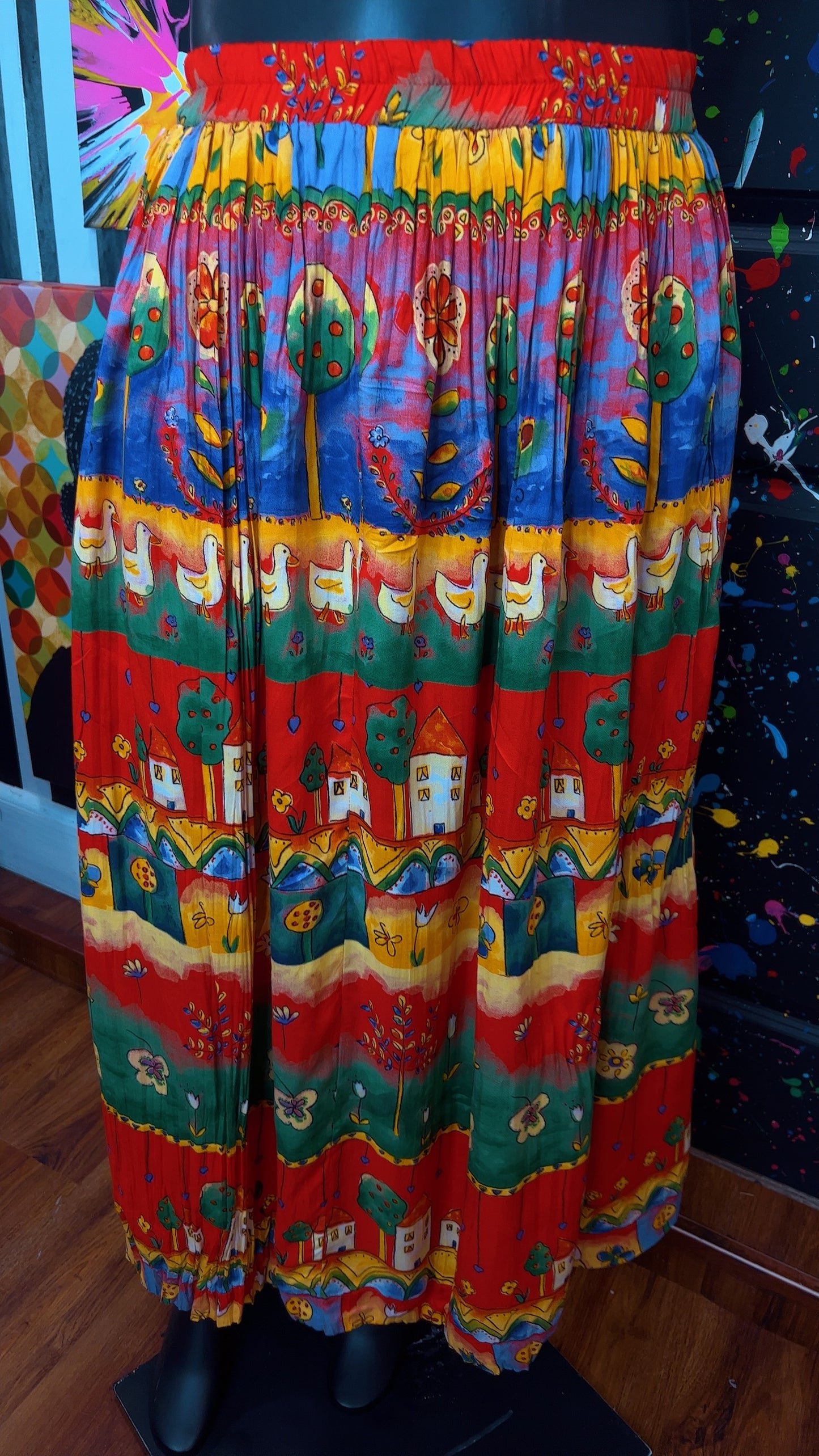 Vintage Rayon ‘Neighborhood’ Skirt (18/20)