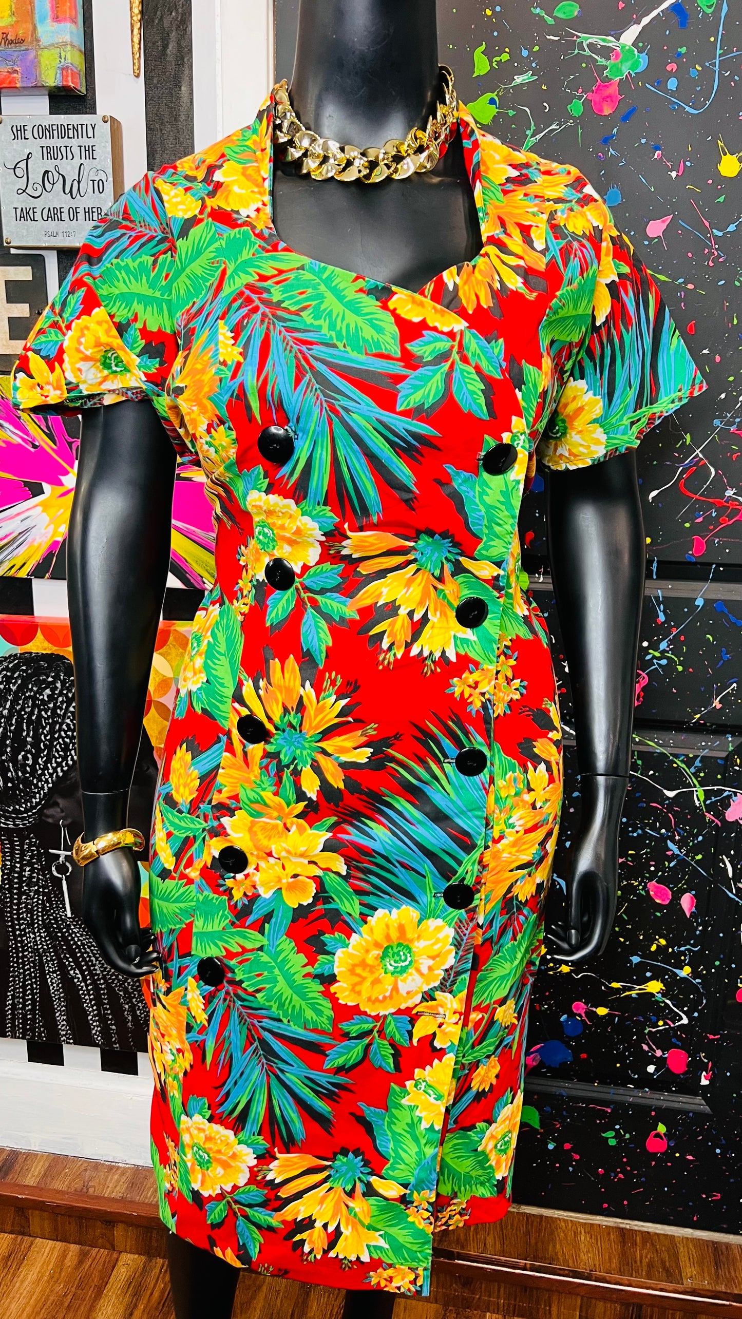 Vintage Vibrant Floral Dress (22)