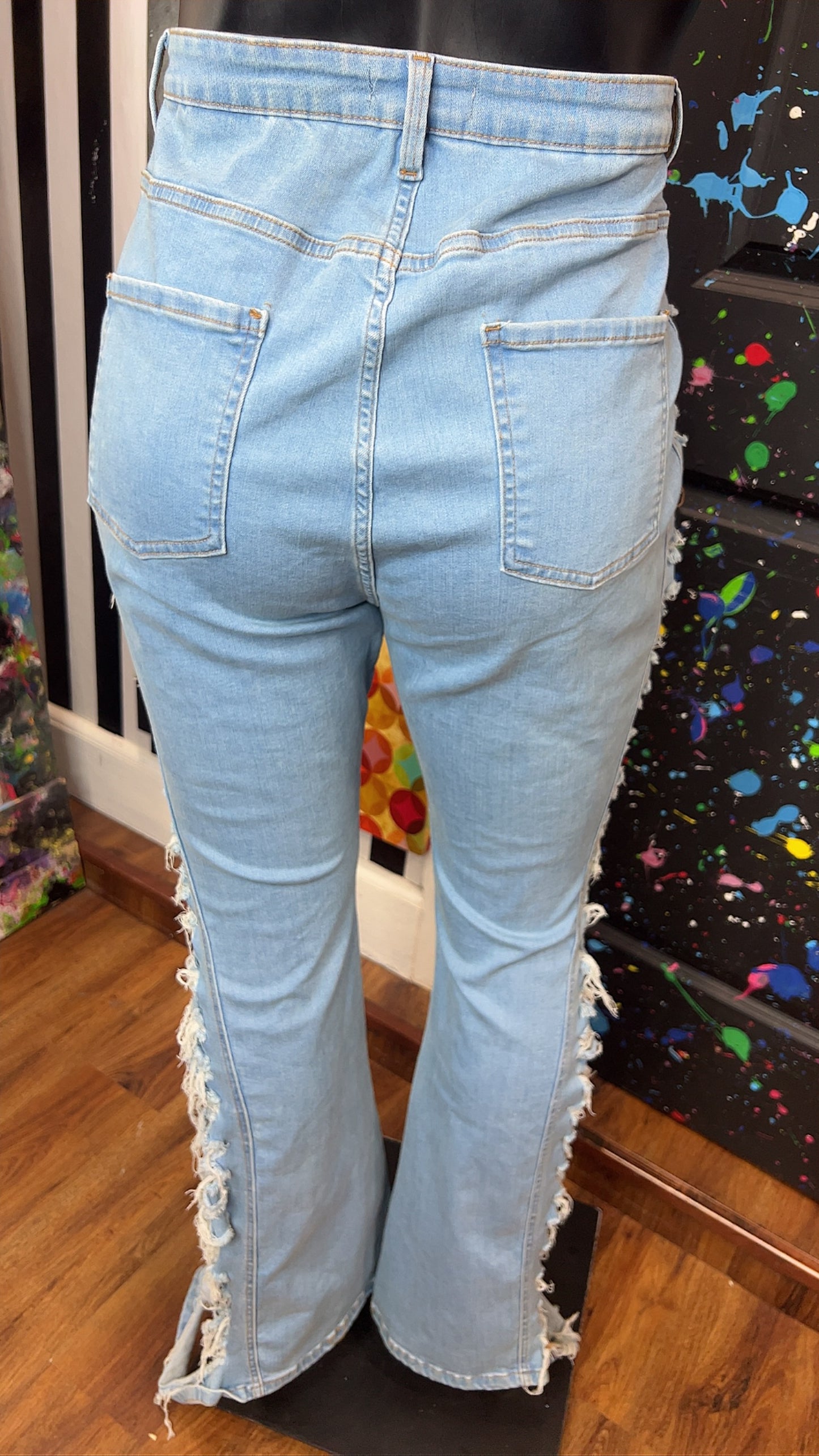 Distressed Jeans w/ Flare Legs (20)