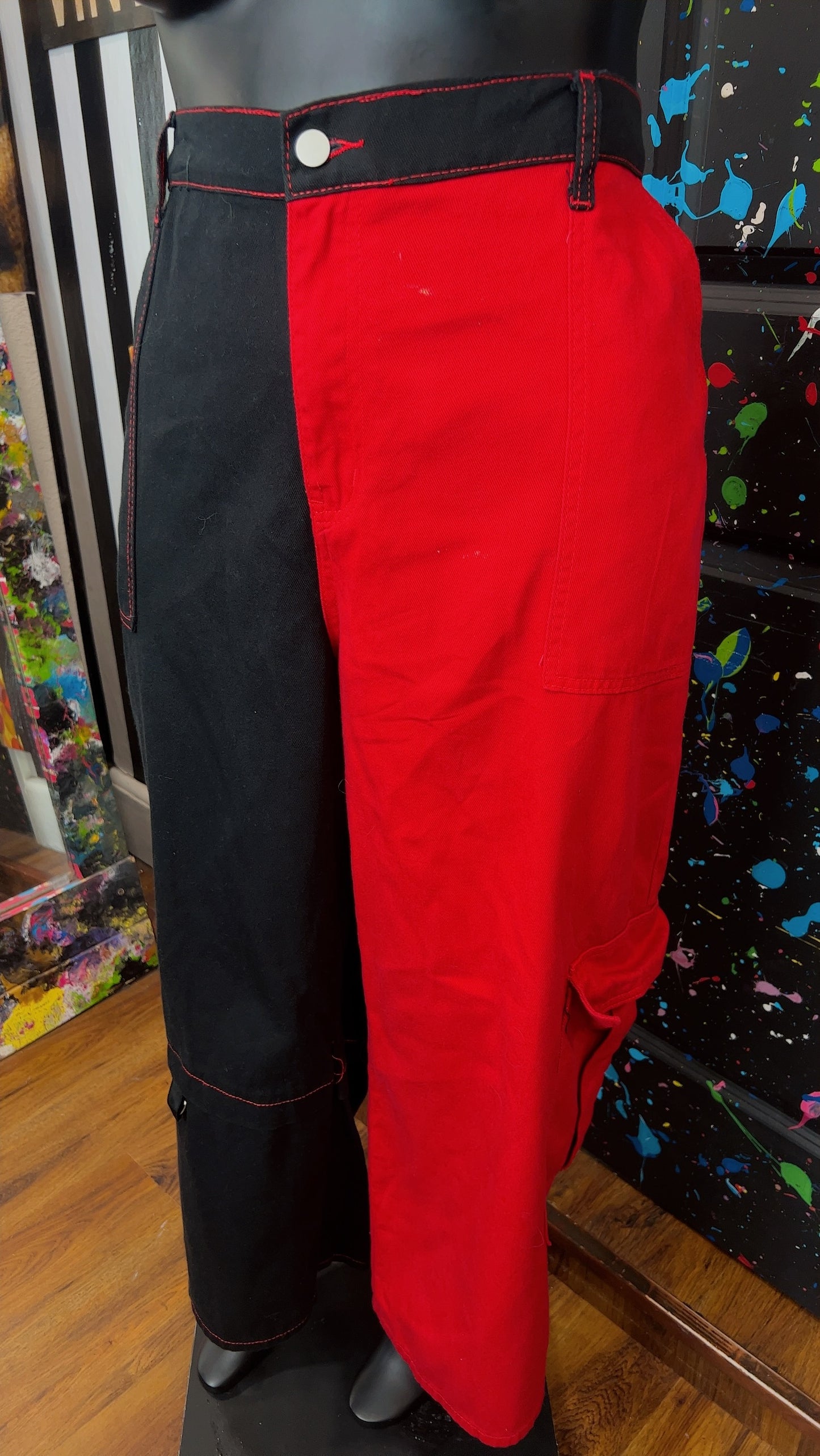 Colorblock Wide Leg Jeans (22)