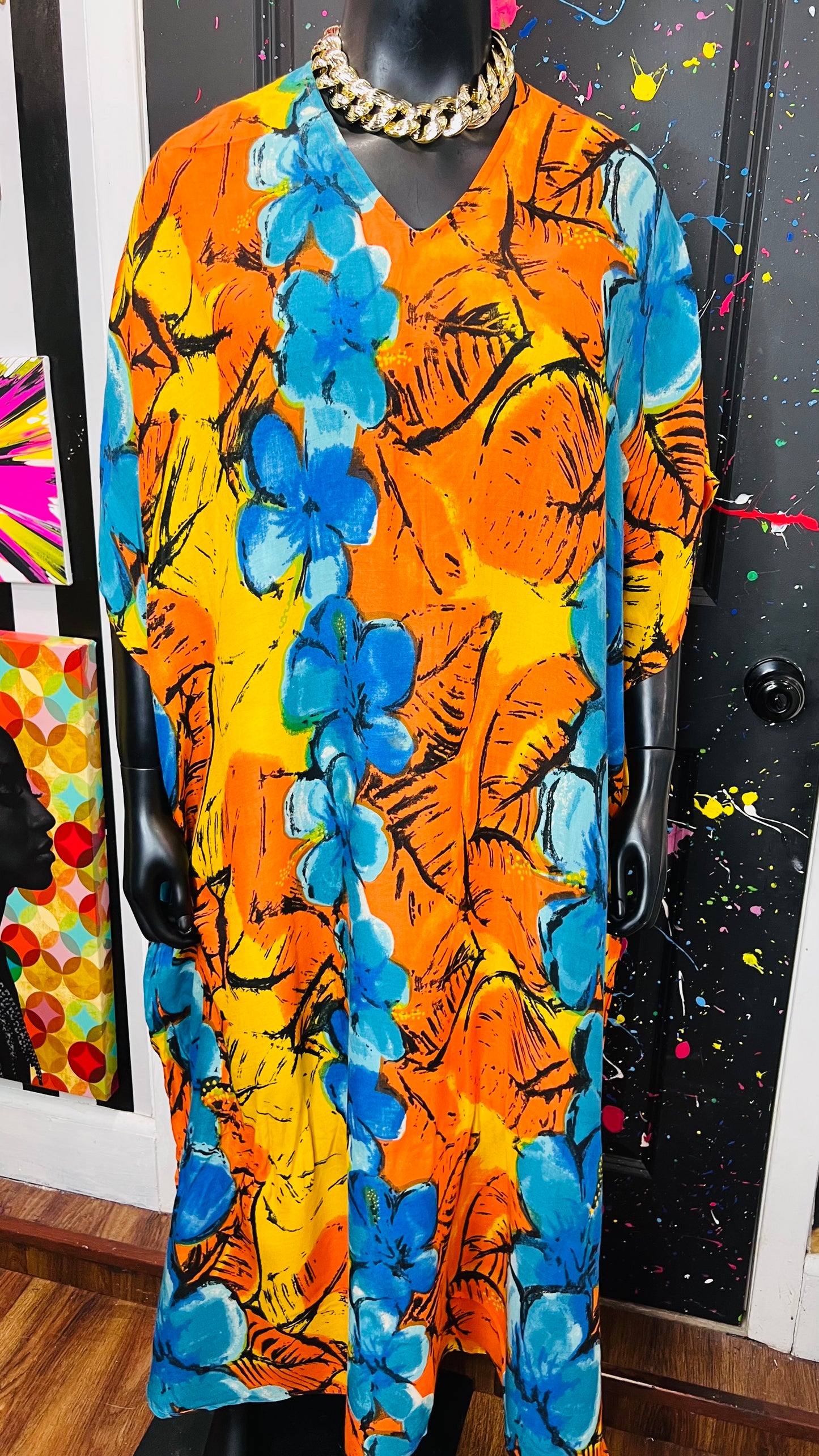 Vintage 100% Rayon Kaftan (OS)