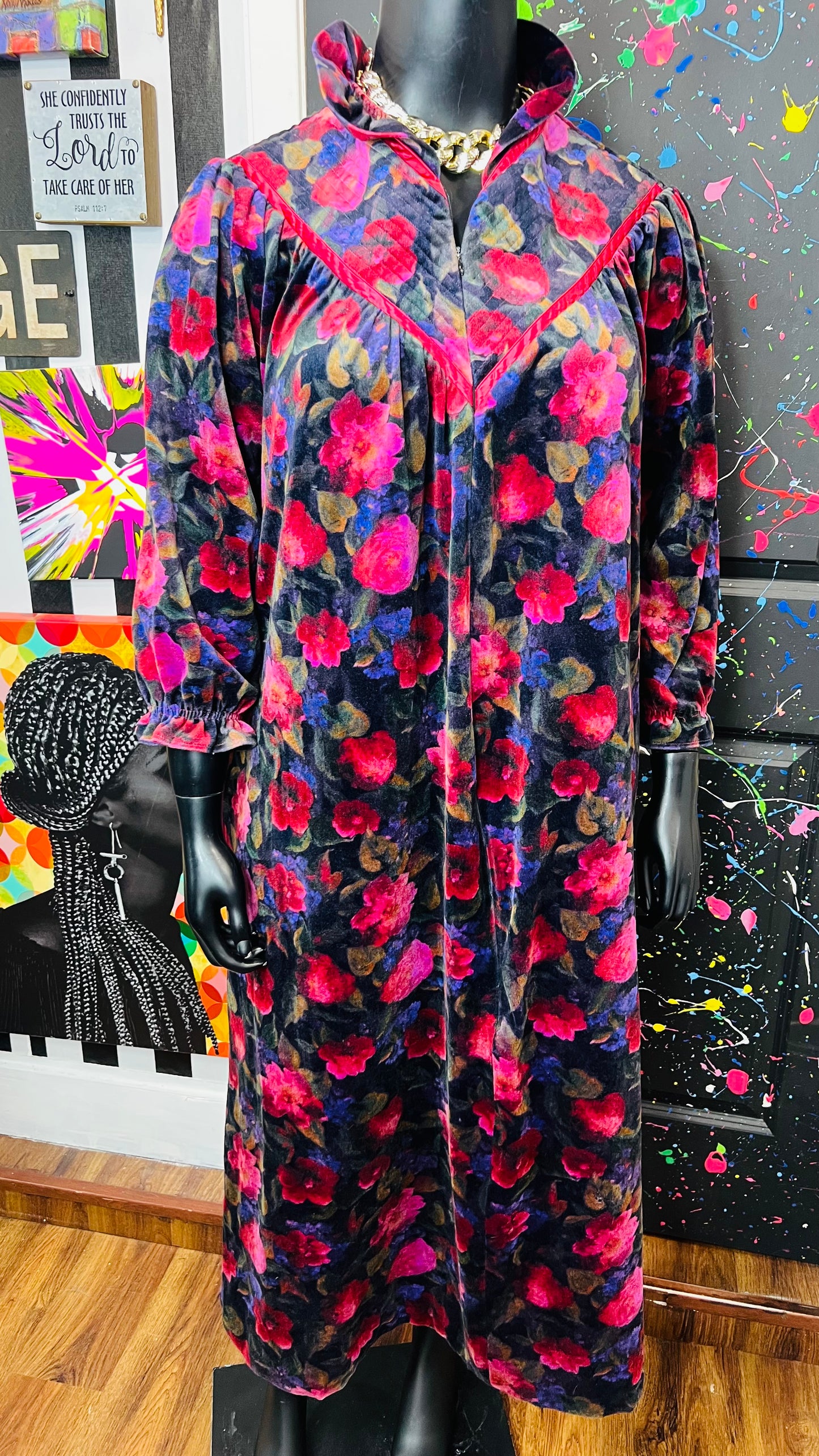 Vintage Floral Night Gown Dress (18)