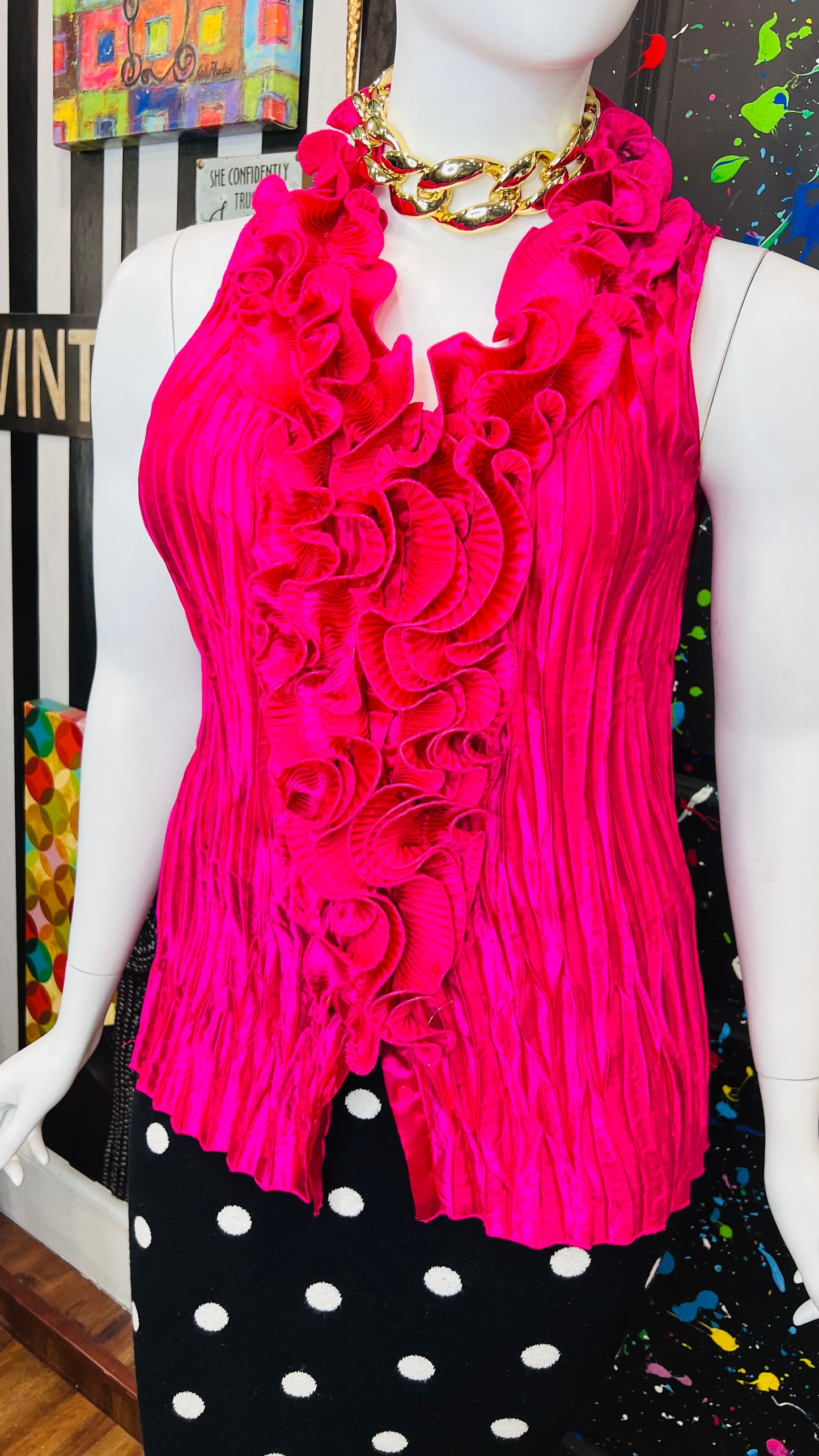 Vintage Y2K Pink Sleeveless Blouse (18/20W)