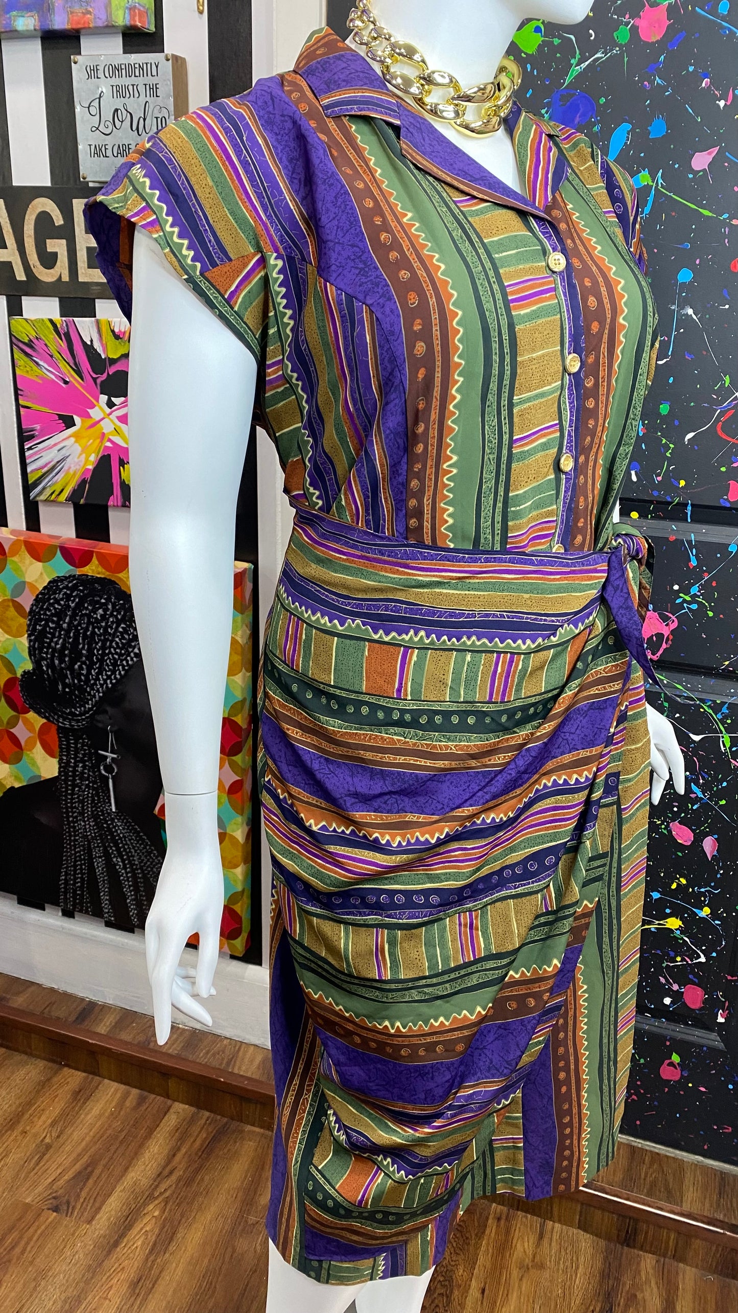 Vintage Tribal Print Dress (20)