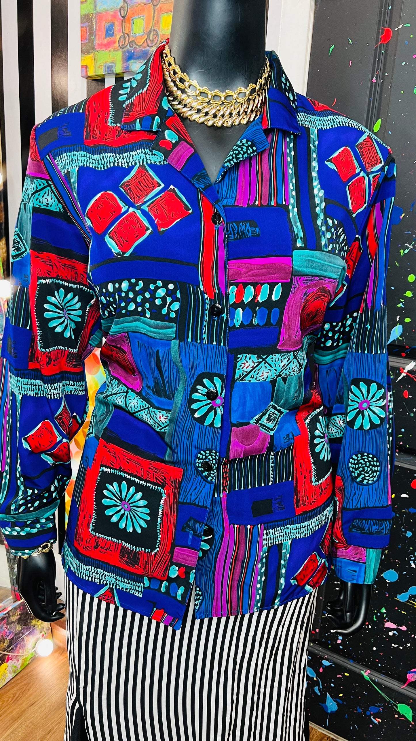 Vintage Abstract 90’s Blouse (20)