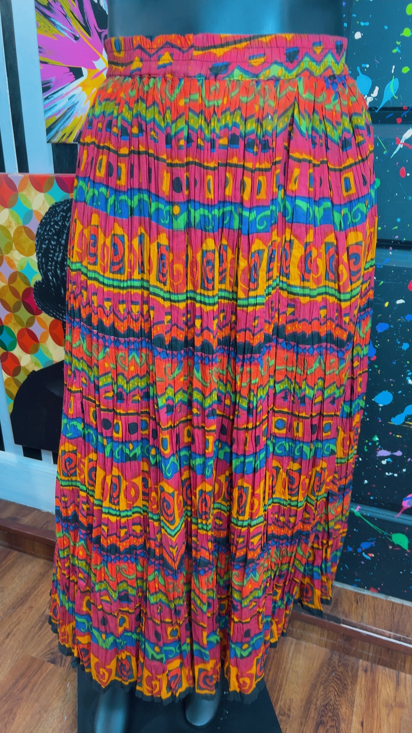 Vintage Rayon Abstract Skirt (18)