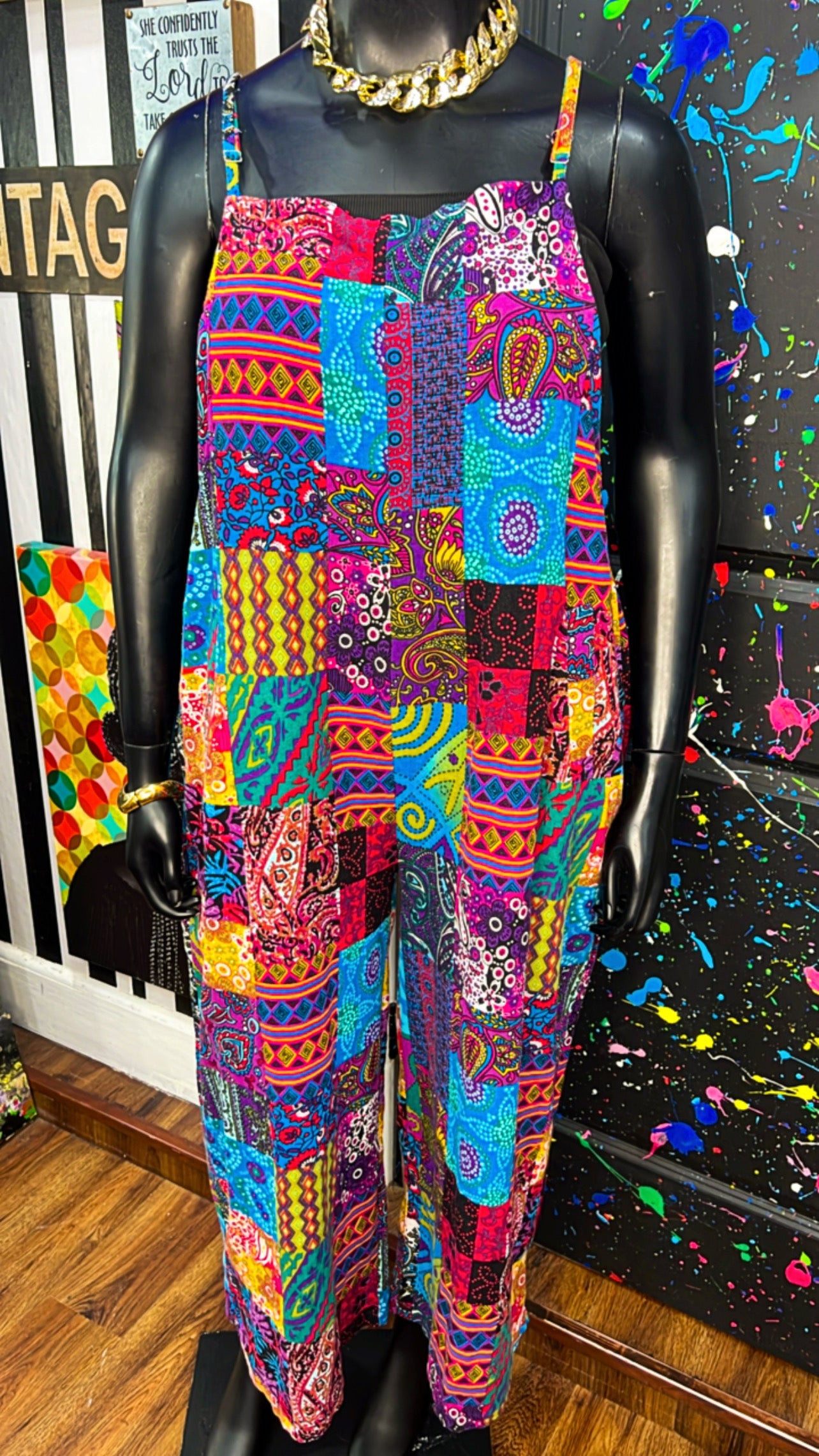 Cotton Mix Print Wide Leg Jumpsuit (16)